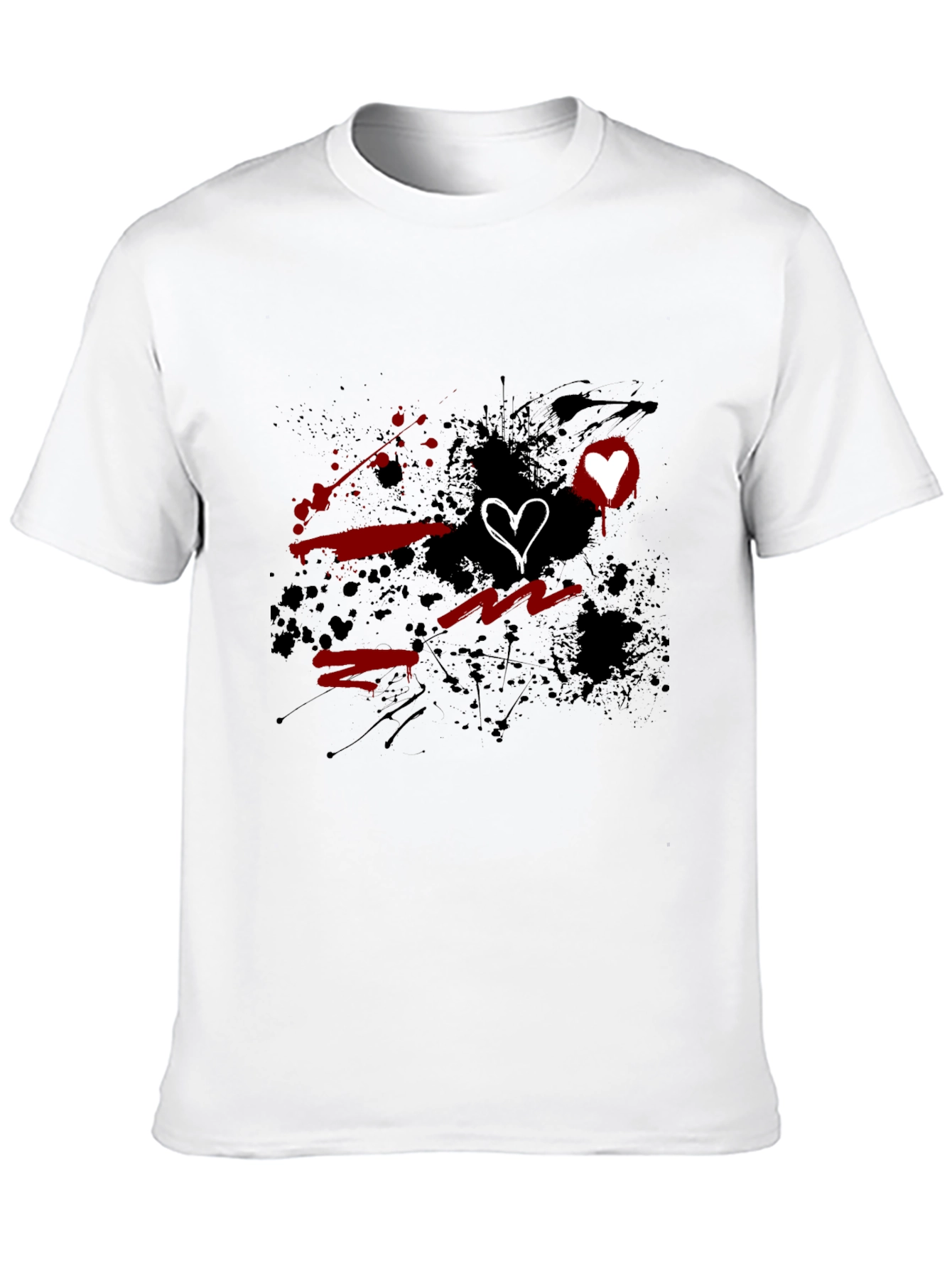 Grunge Heart Graphic Black T-Shirt