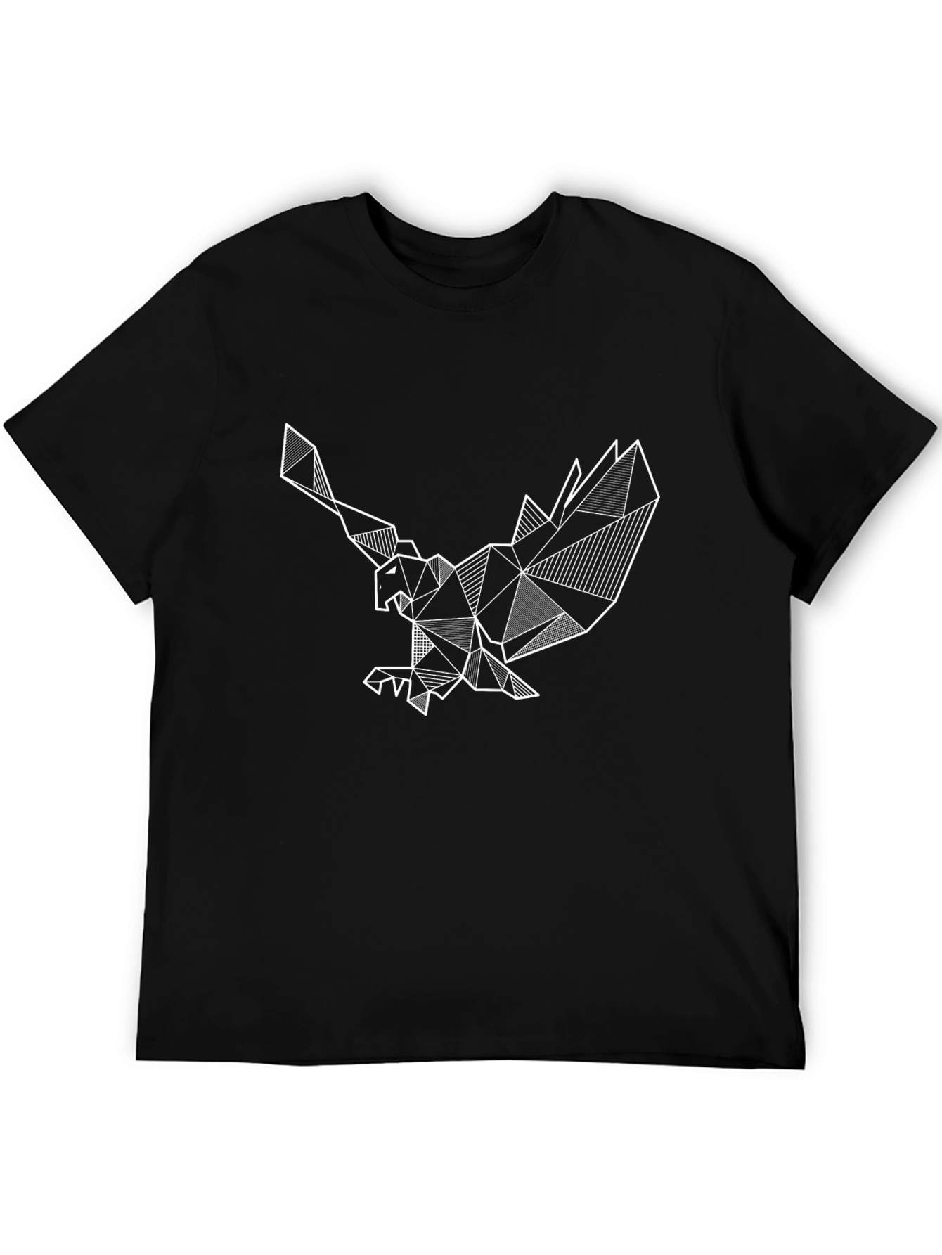 Geometric Eagle Graphic Tee - Stylish Black T-Shirt