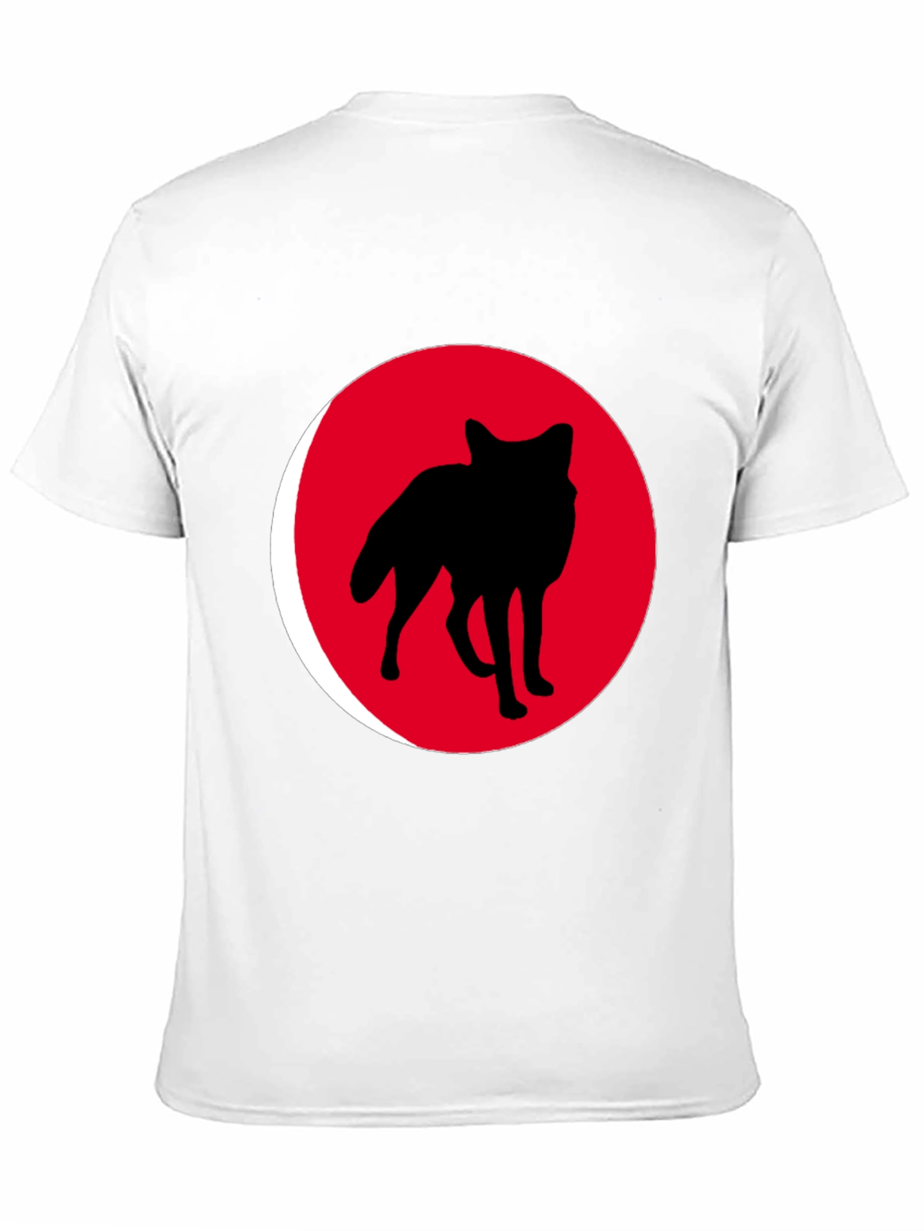 Red Wolf Silhouette Black T-Shirt