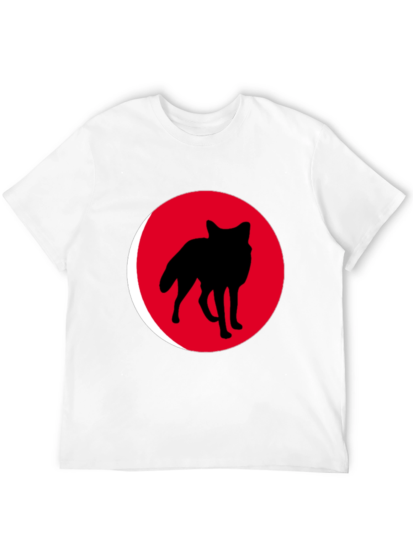 Red Wolf Silhouette Black T-Shirt