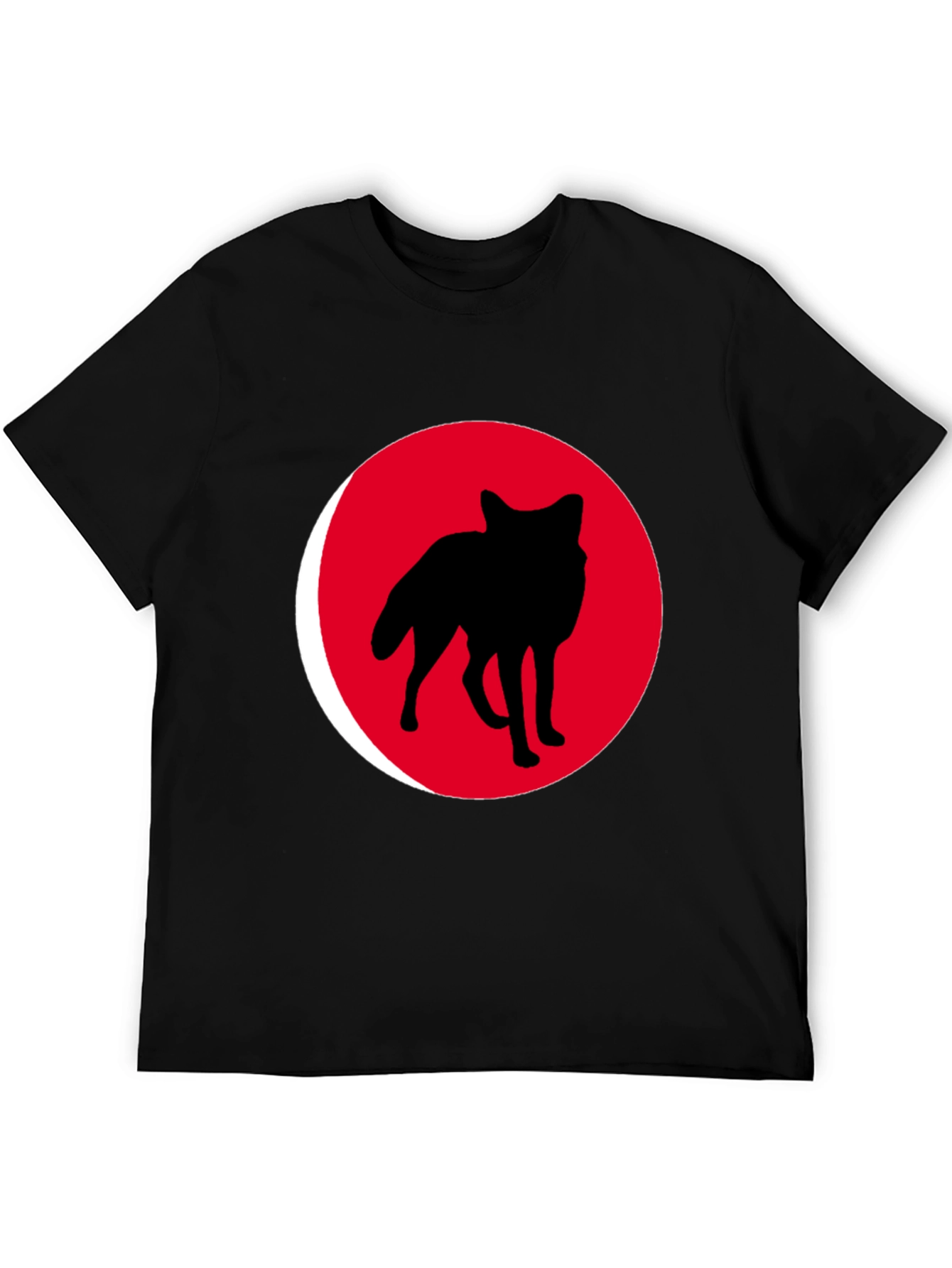 Red Wolf Silhouette Black T-Shirt