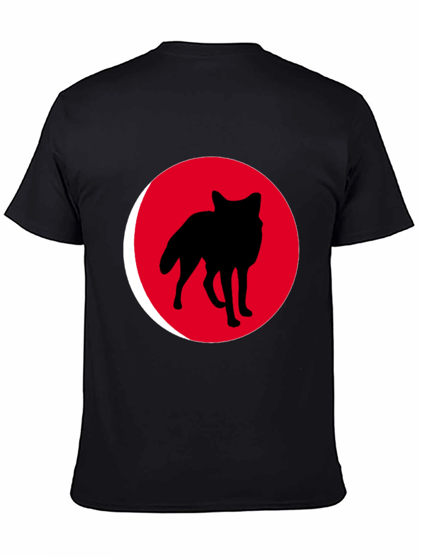 Red Wolf Silhouette Black T-Shirt