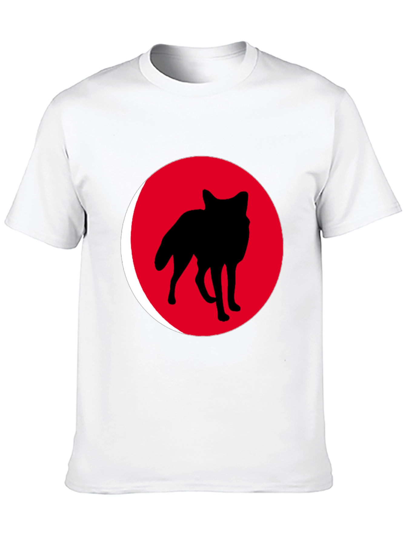 Red Wolf Silhouette Black T-Shirt
