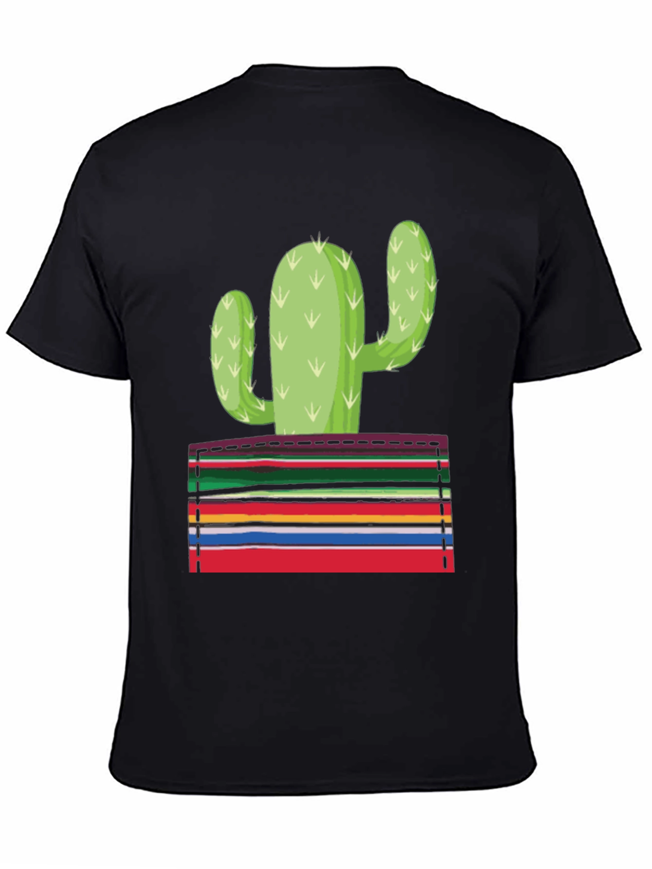 Cactus Serape Pocket Graphic T-Shirt