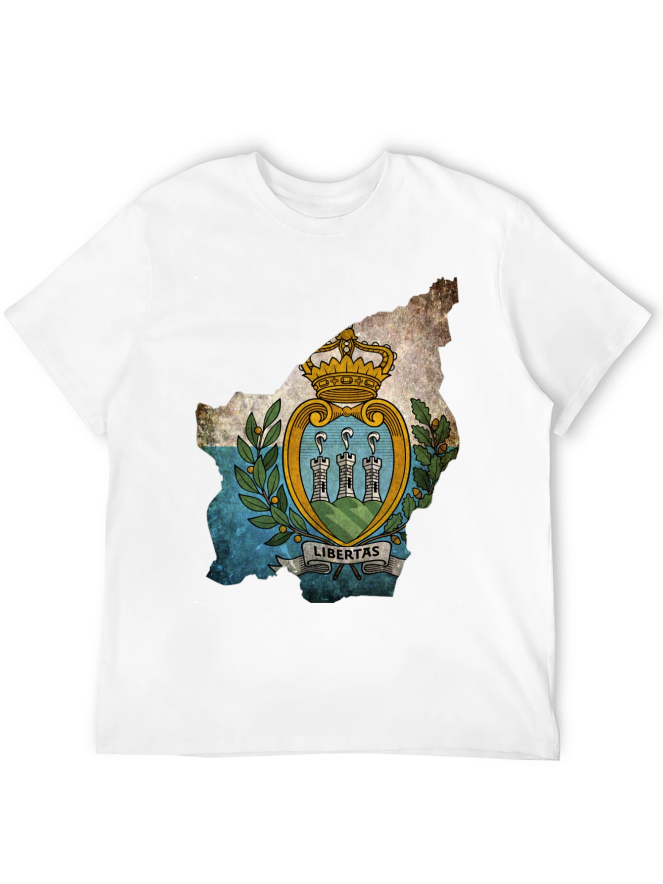 San Marino Flag Map T-Shirt - Black