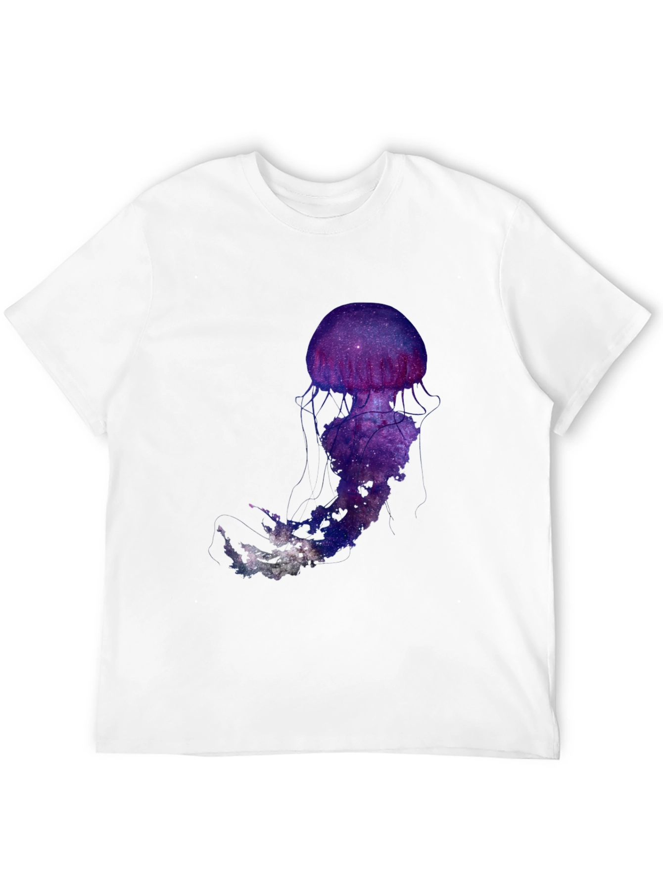 Galaxy Jellyfish Graphic T-Shirt - Black Cotton Blend