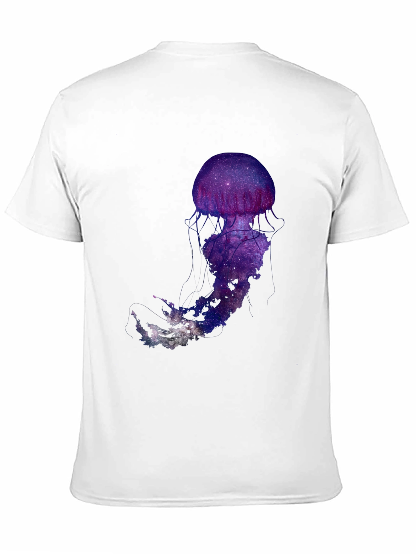 Galaxy Jellyfish Graphic T-Shirt - Black Cotton Blend