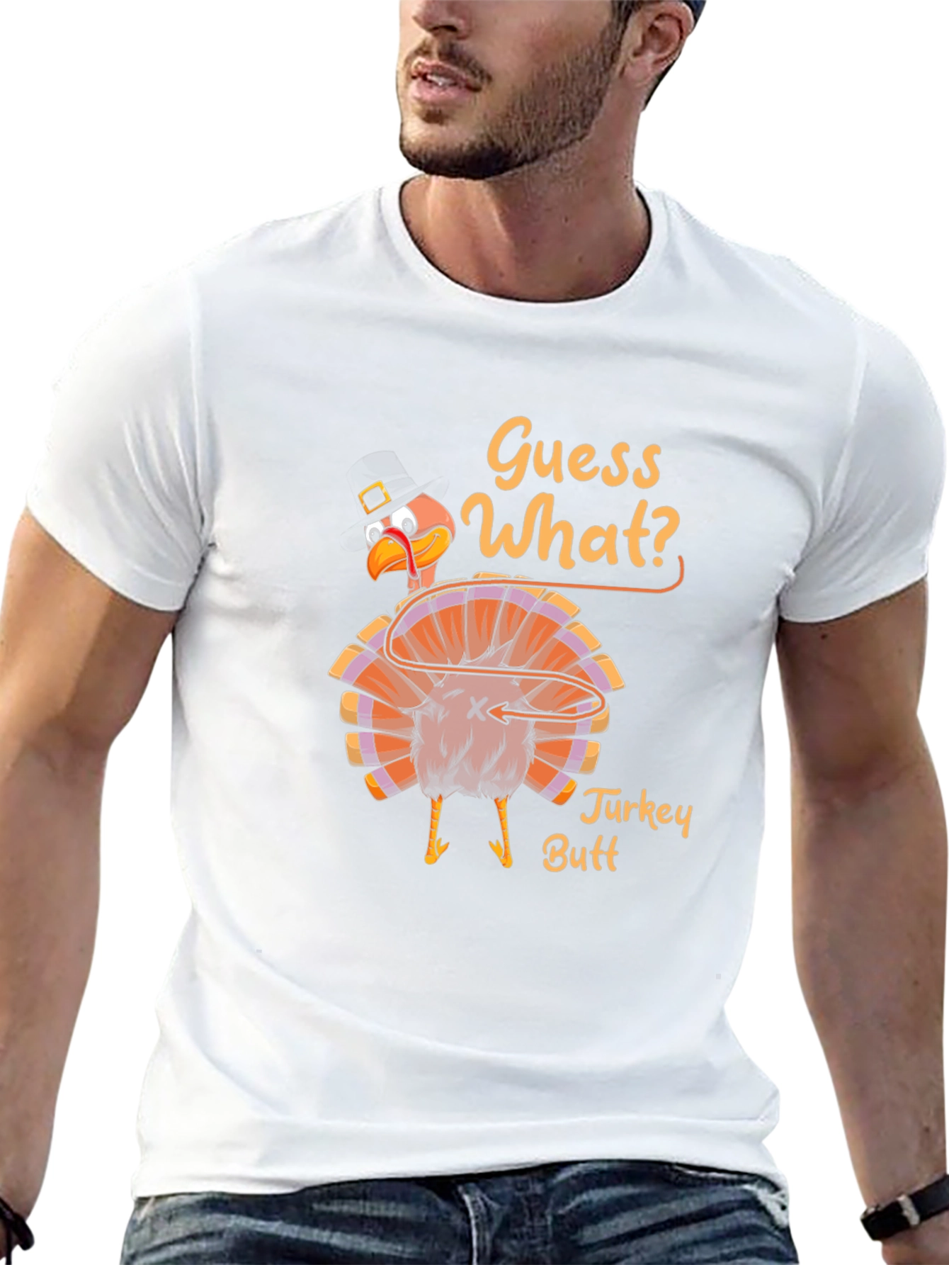 Guess What? Turkey Butt Thanksgiving Graphic T-Shirt