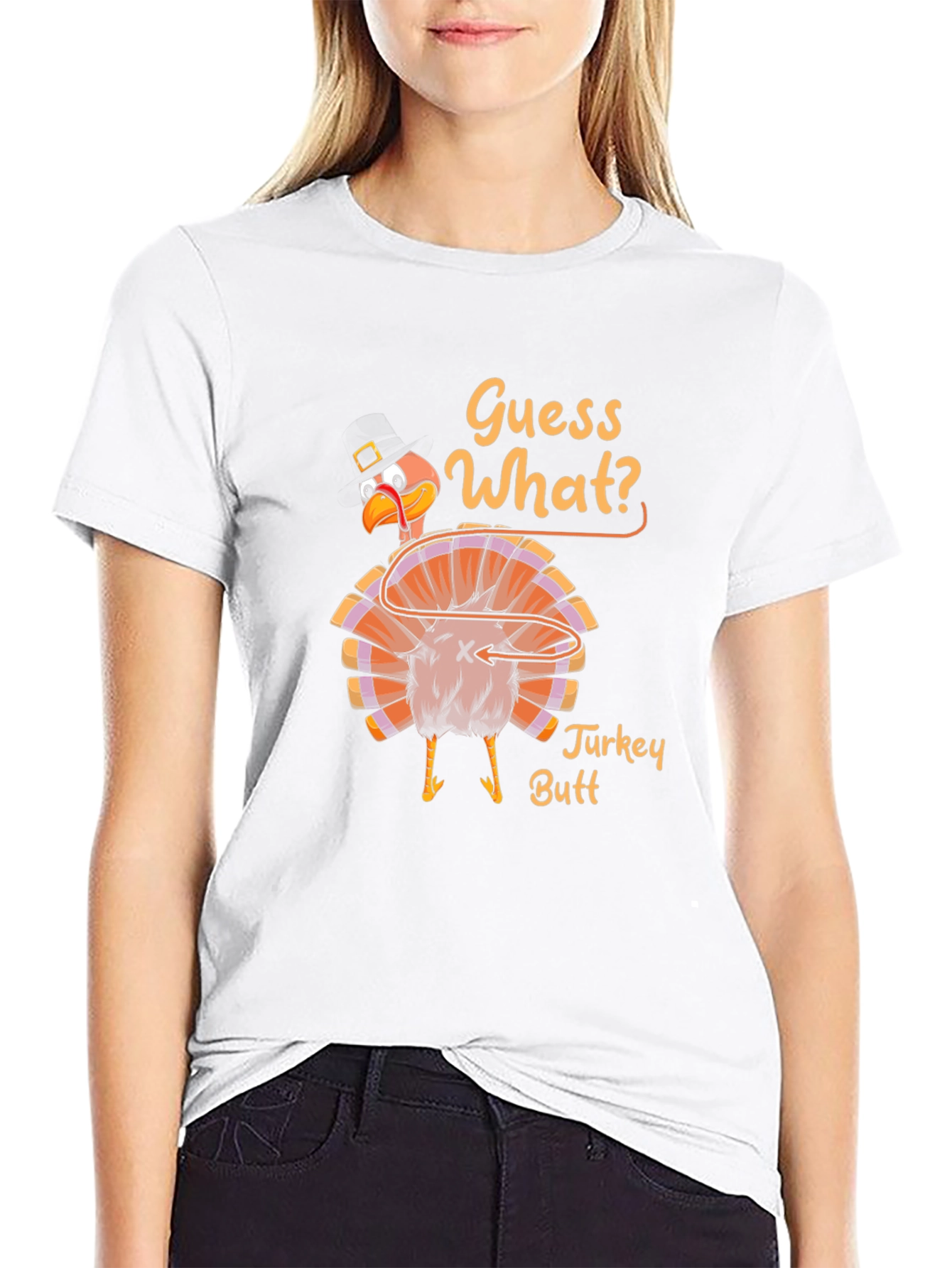 Guess What? Turkey Butt Thanksgiving Graphic T-Shirt