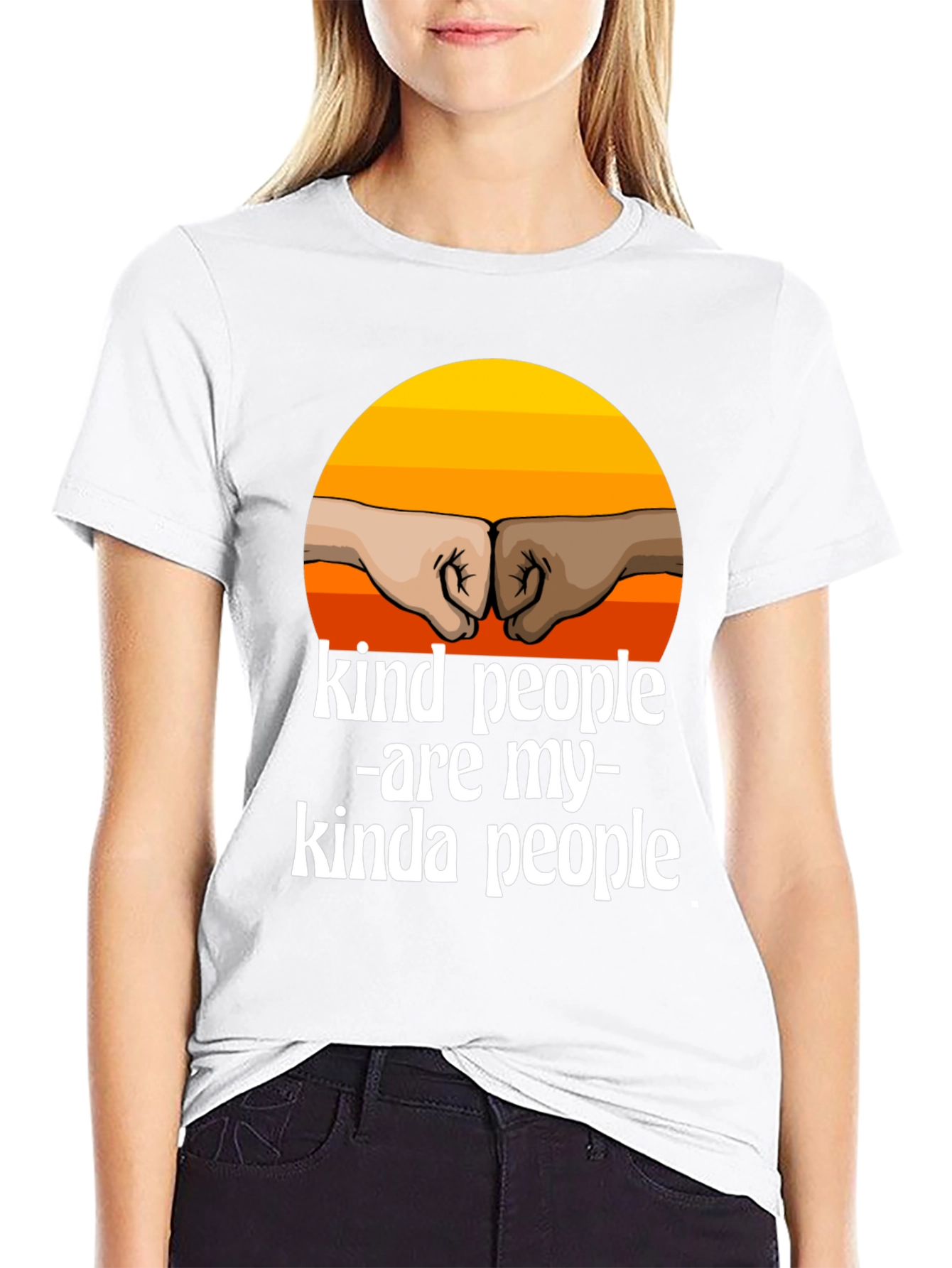 Kind People T-Shirt - Inspirational Fist Bump Design