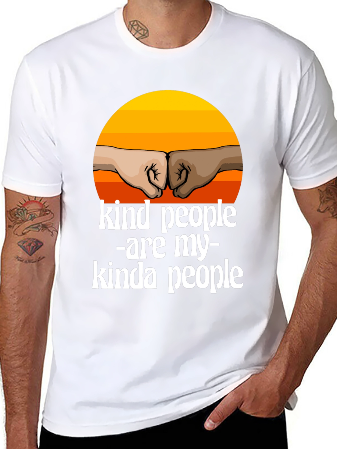 Kind People T-Shirt - Inspirational Fist Bump Design