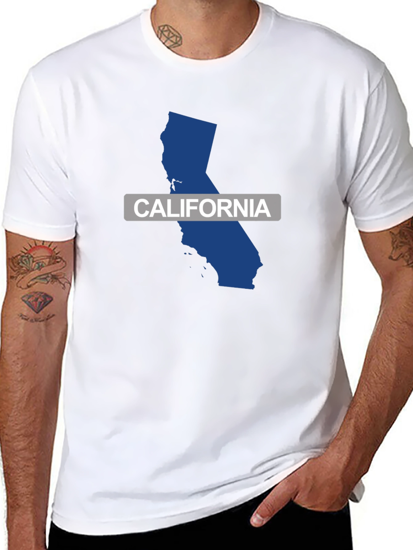 California State Map T-Shirt - Black