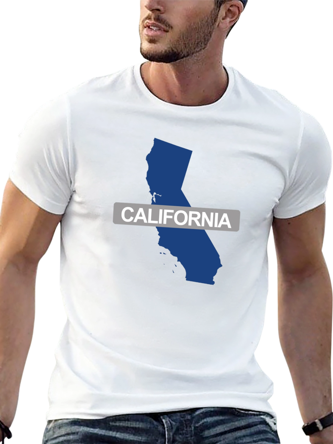 California State Map T-Shirt - Black
