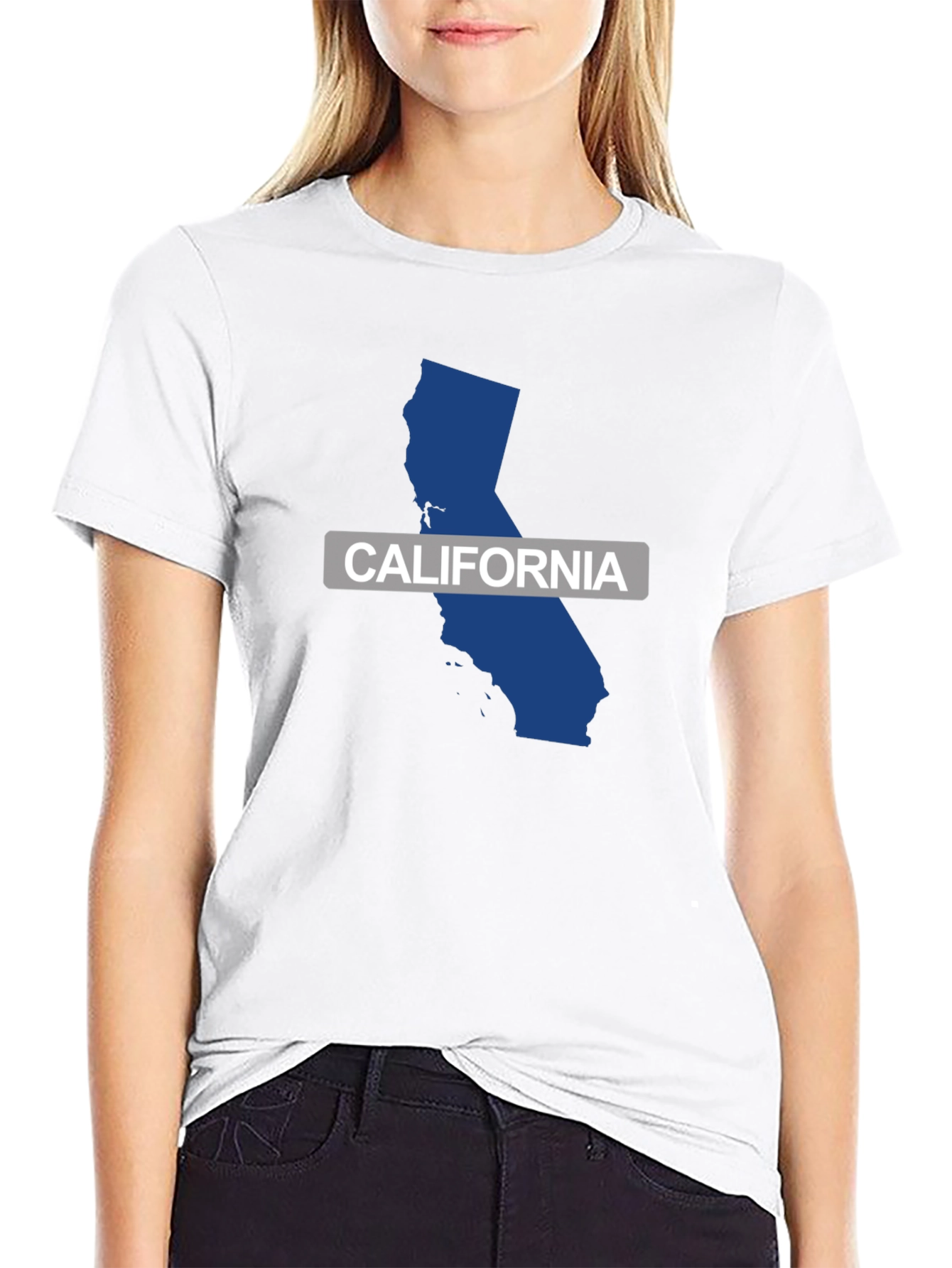 California State Map T-Shirt - Black
