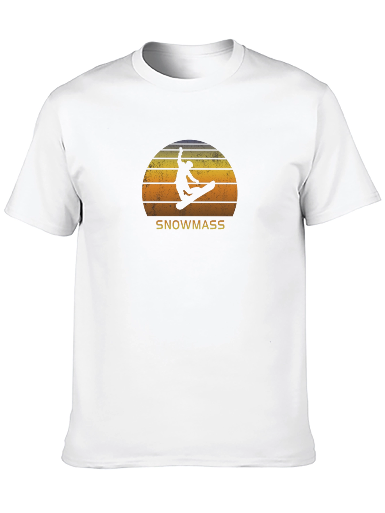 Snowmass Retro Sunset Snowboarder T-Shirt