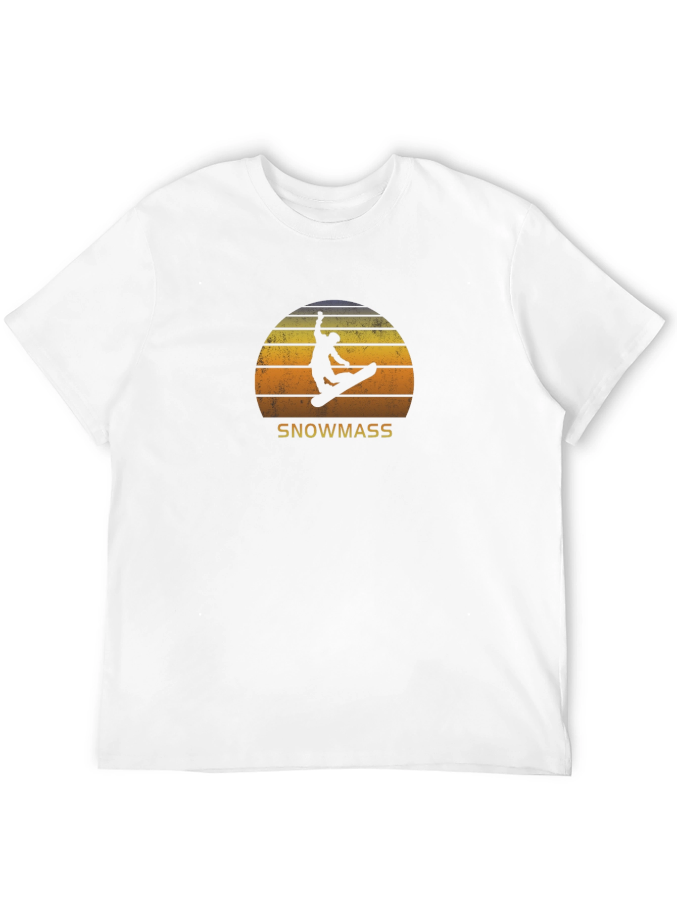 Snowmass Retro Sunset Snowboarder T-Shirt