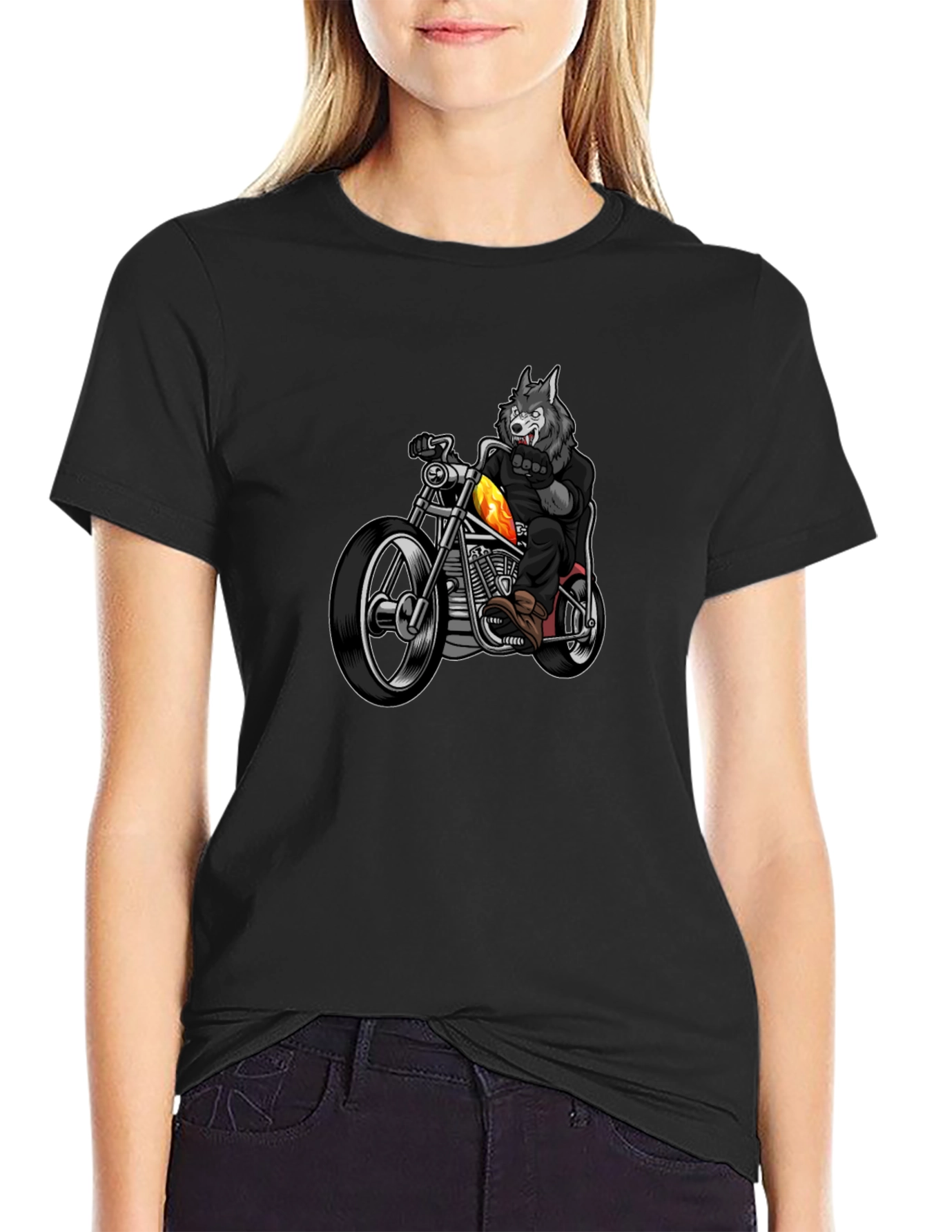 Wolf Rider T-Shirt - Cool Motorcycle Tee