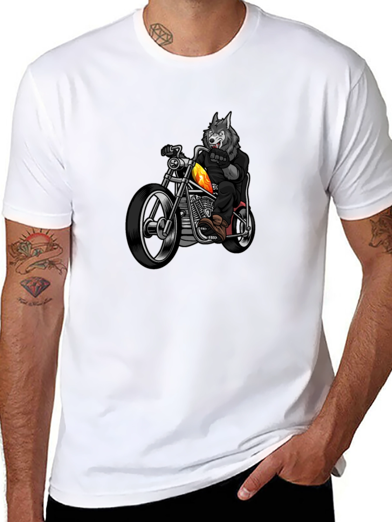 Wolf Rider T-Shirt - Cool Motorcycle Tee
