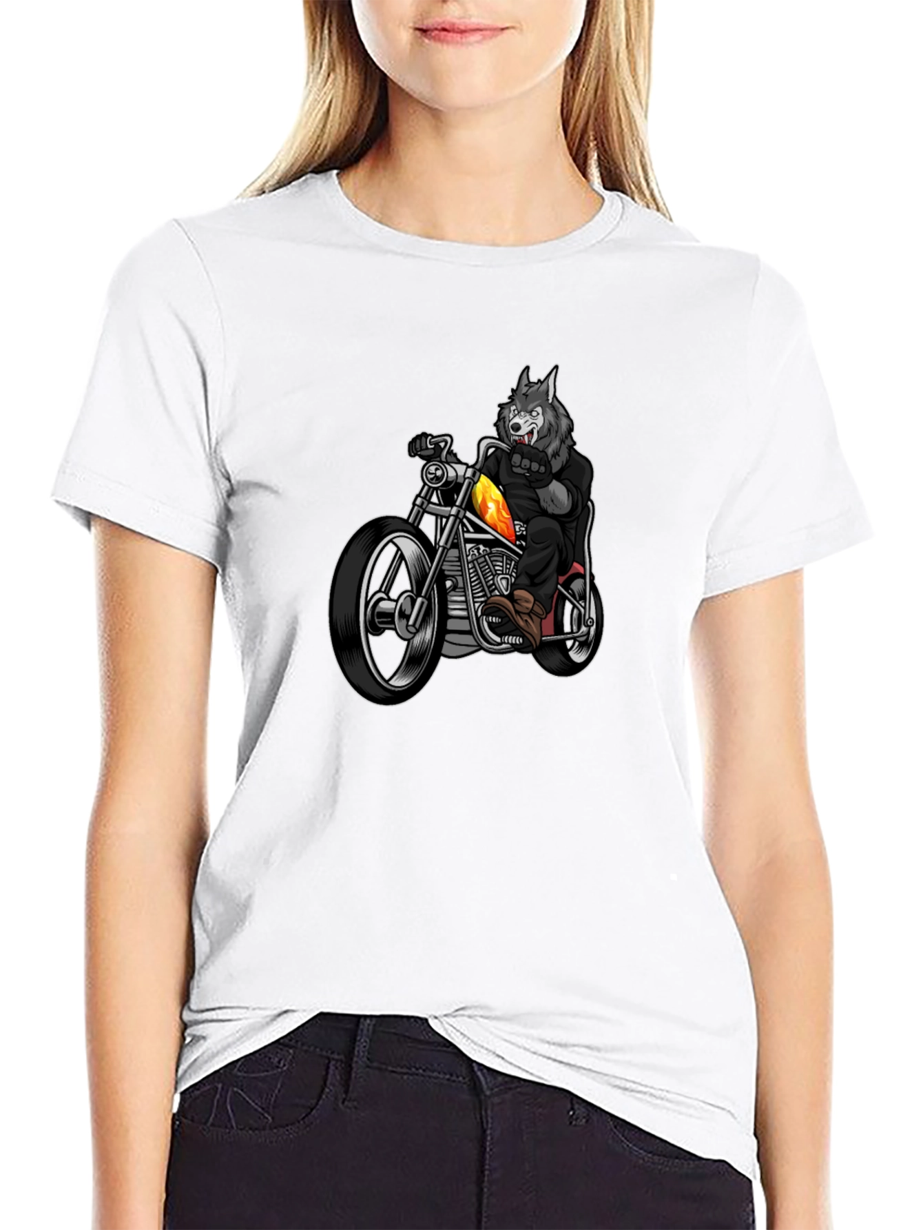 Wolf Rider T-Shirt - Cool Motorcycle Tee