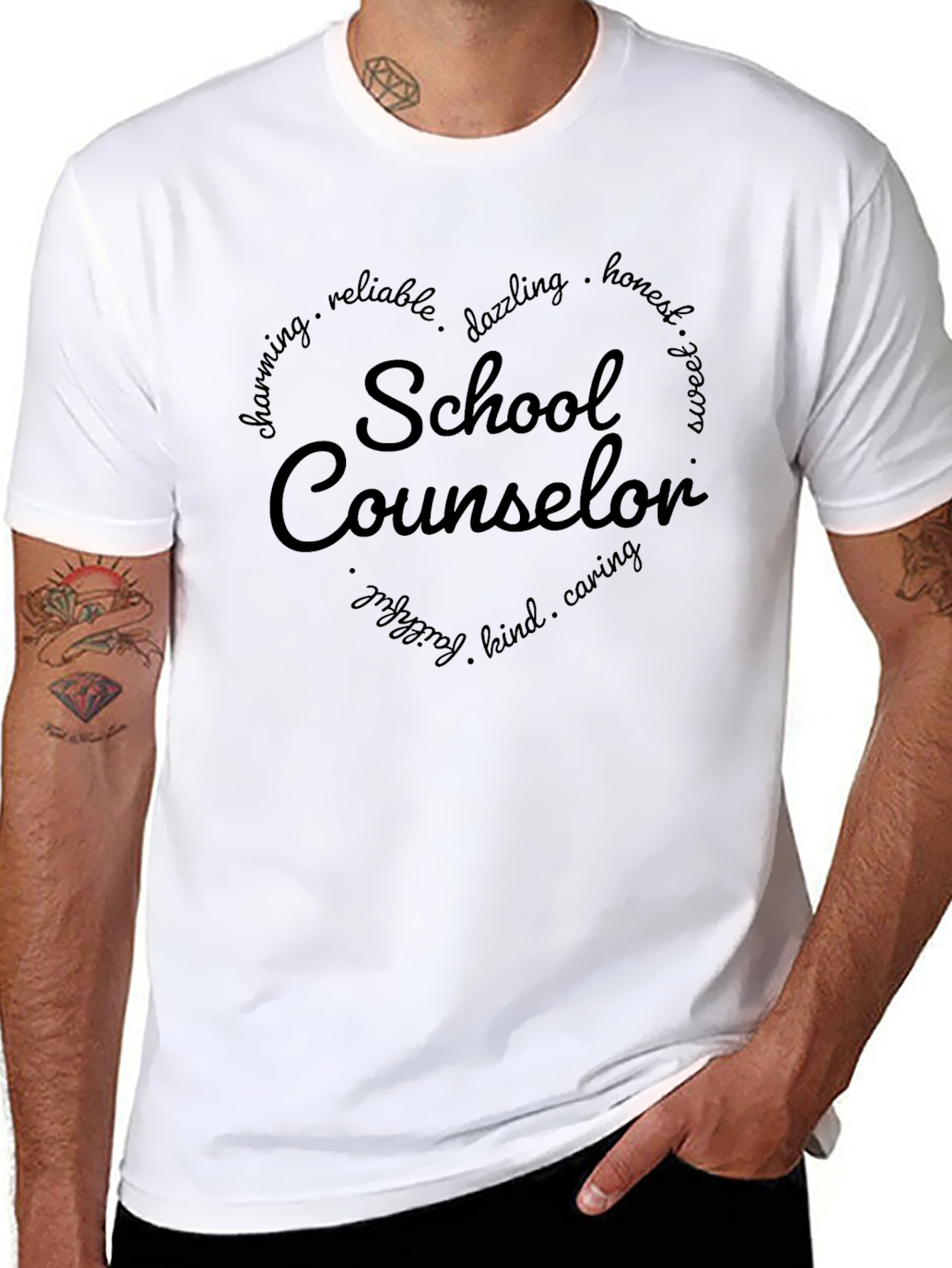 School Counselor T-Shirt - Heart Graphic