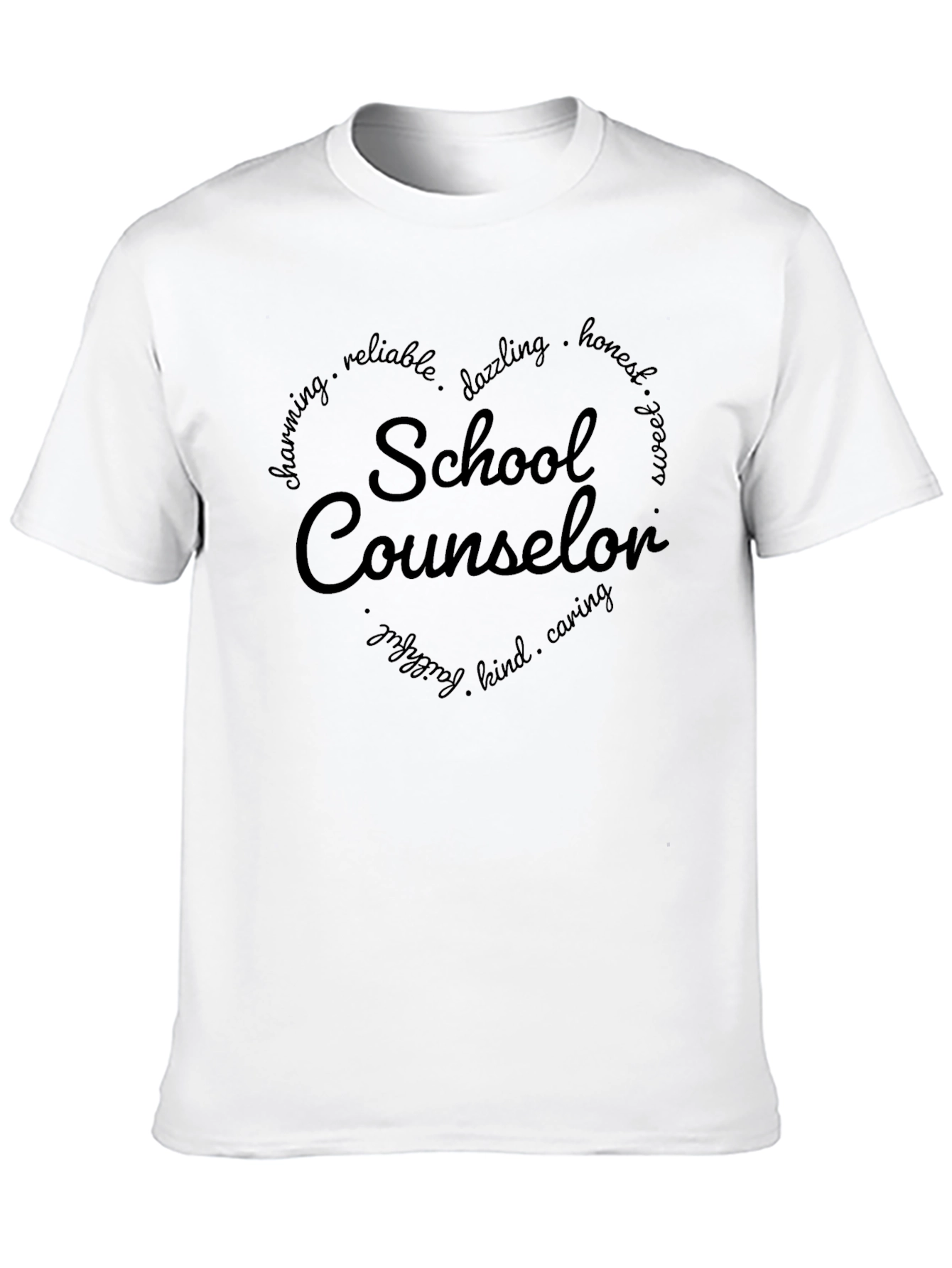 School Counselor T-Shirt - Heart Graphic
