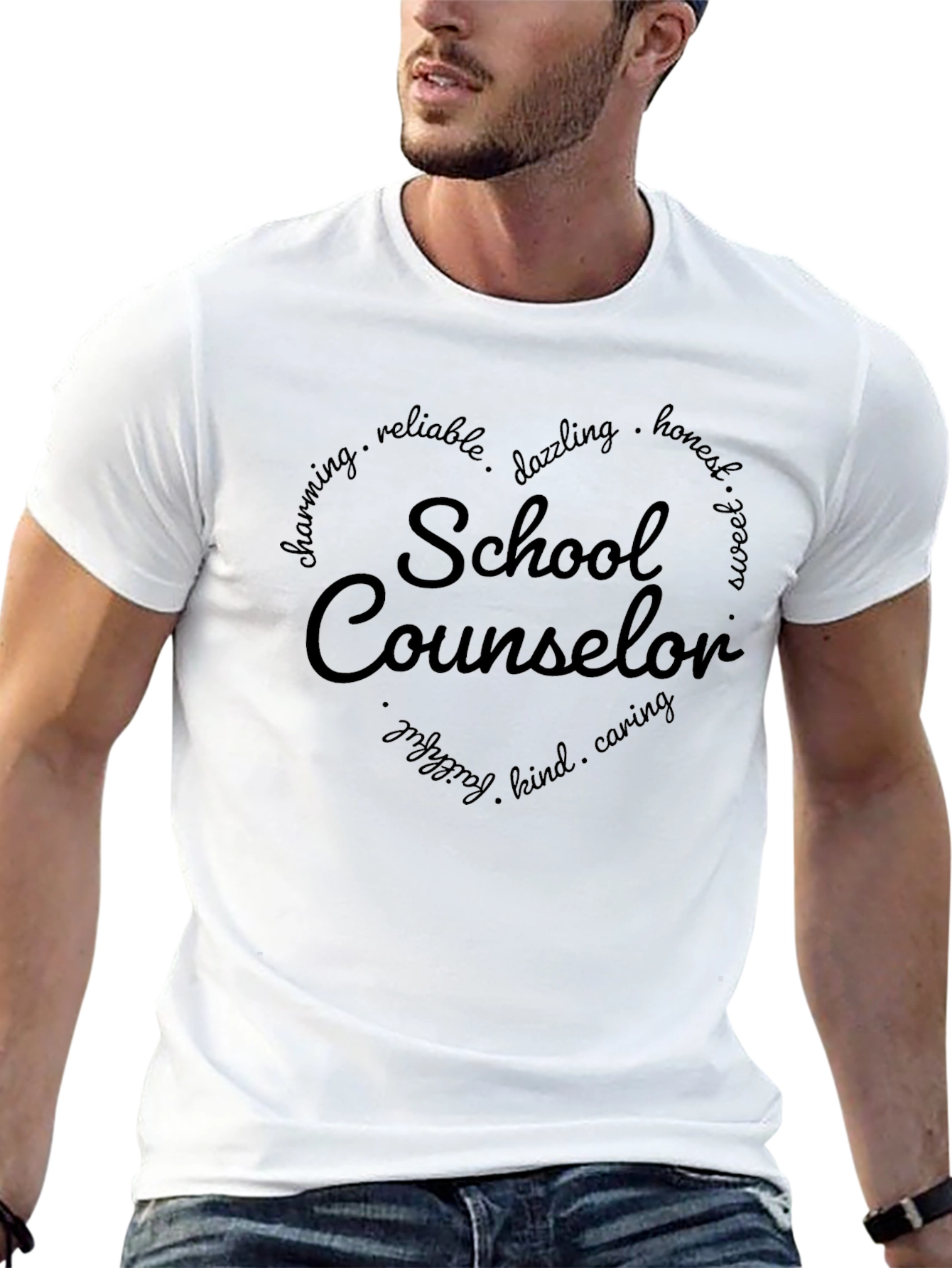 School Counselor T-Shirt - Heart Graphic