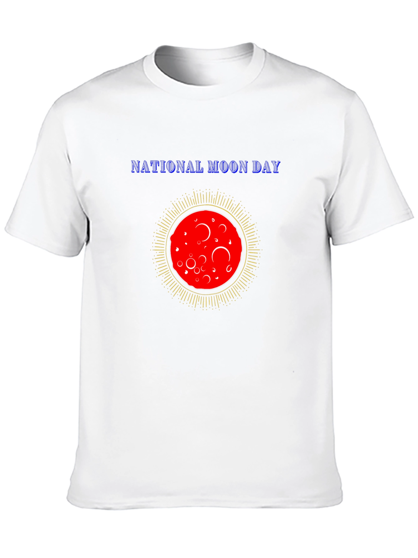 National Moon Day T-Shirt Black Cotton Tee