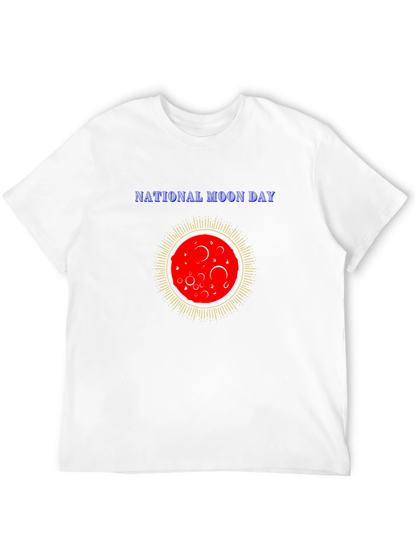 National Moon Day T-Shirt Black Cotton Tee