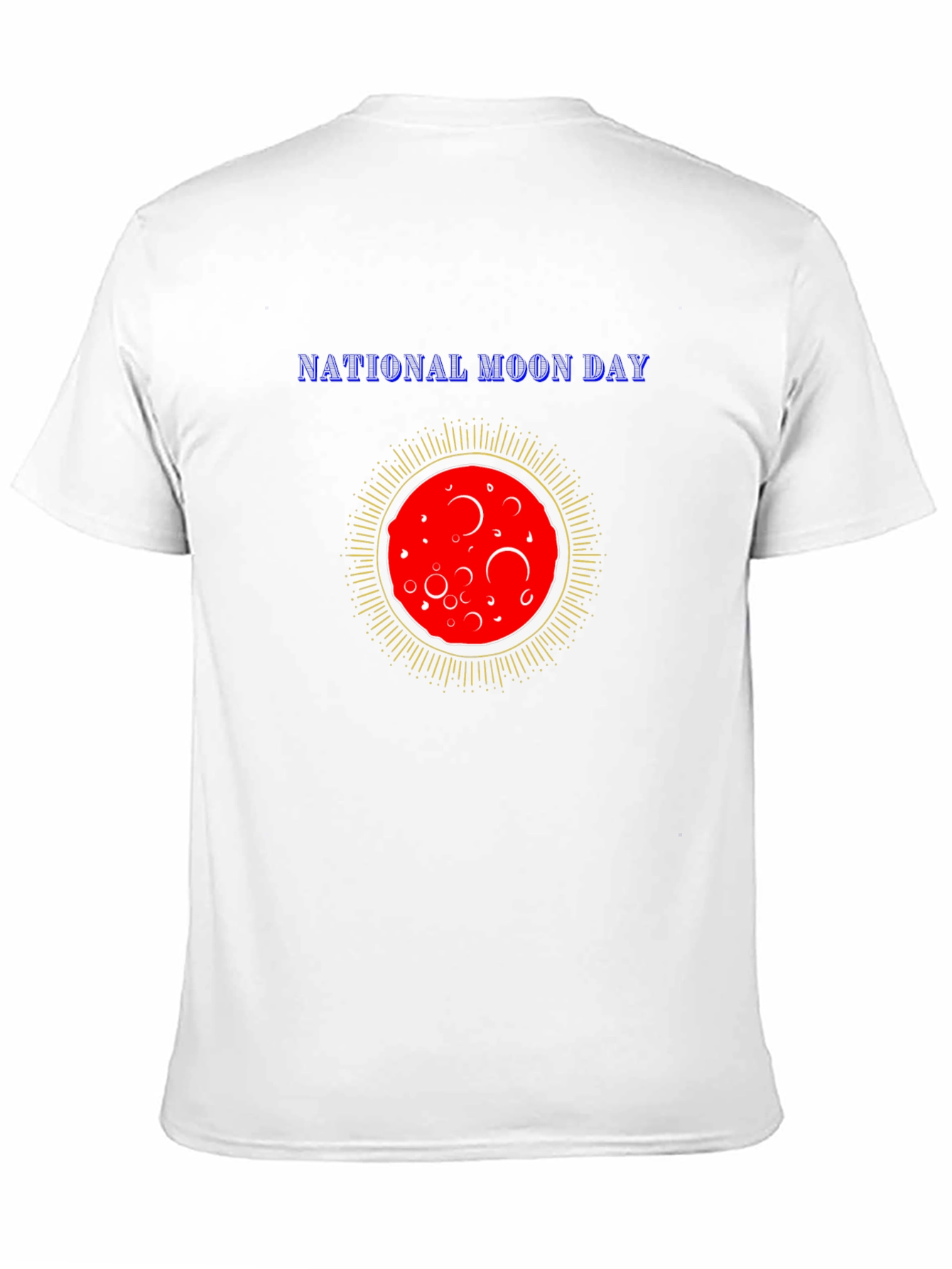 National Moon Day T-Shirt Black Cotton Tee