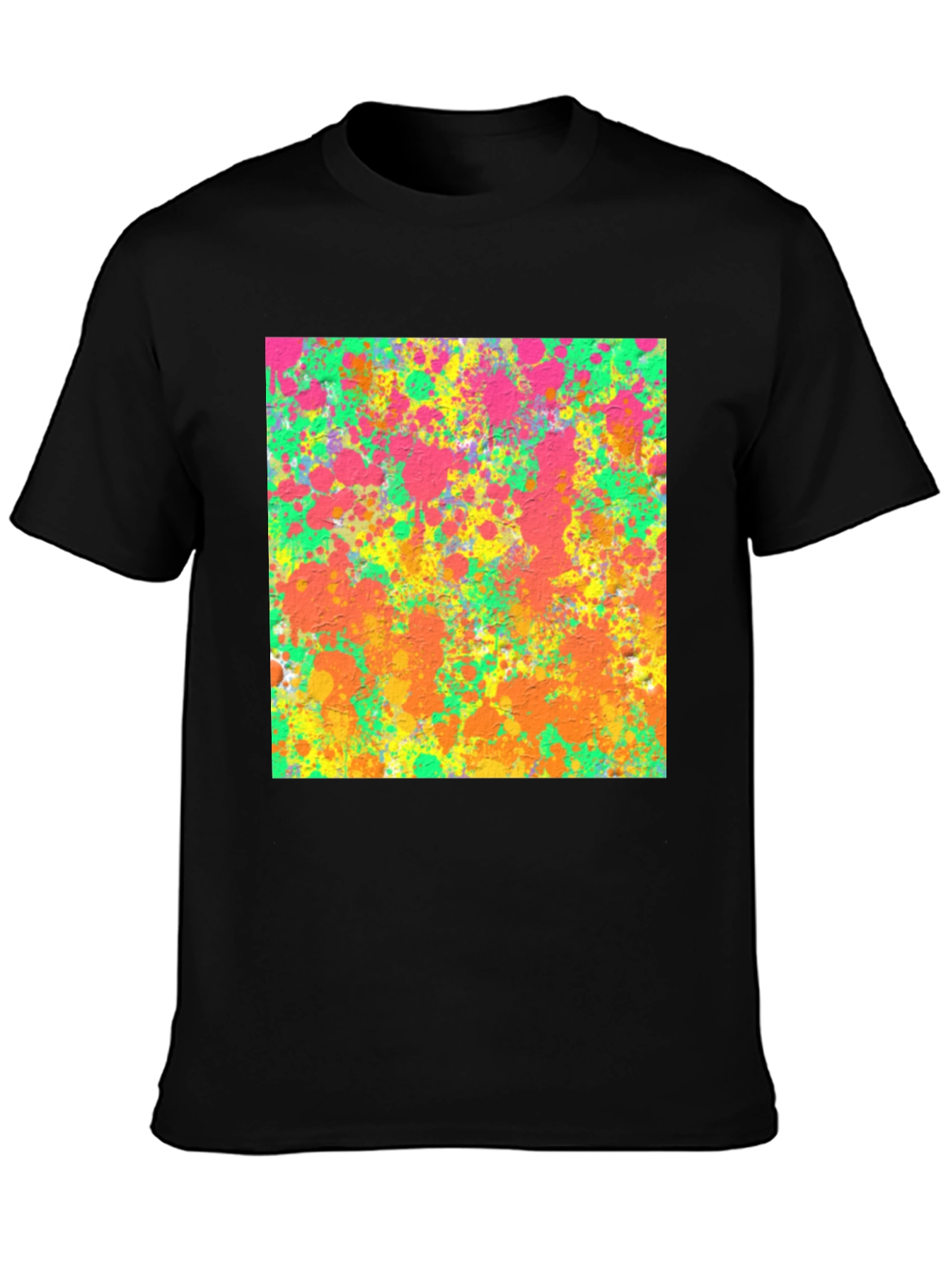 Abstract Splatter Art Black T-Shirt