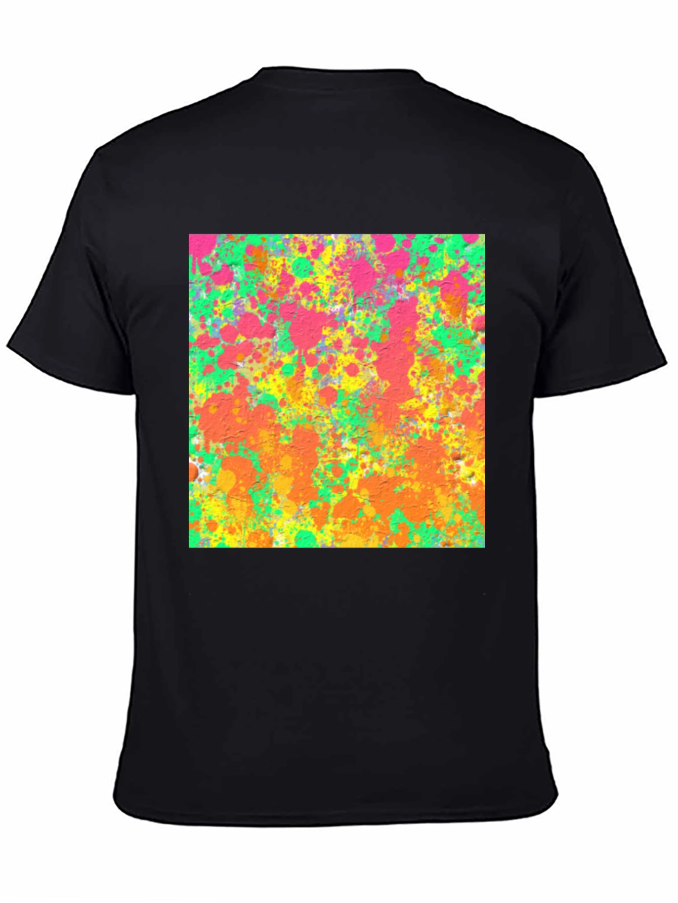 Abstract Splatter Art Black T-Shirt