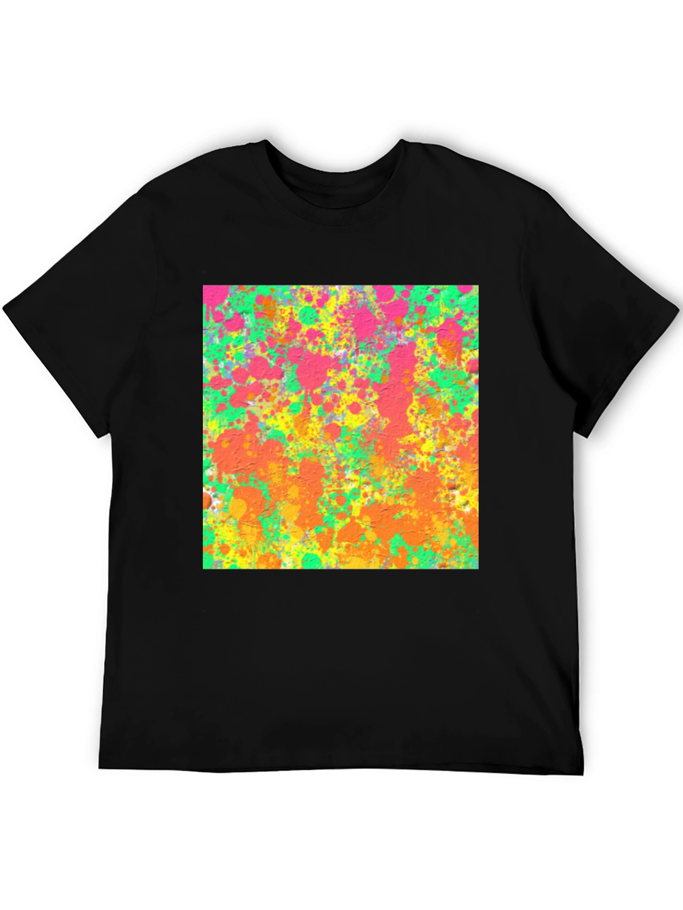 Abstract Splatter Art Black T-Shirt