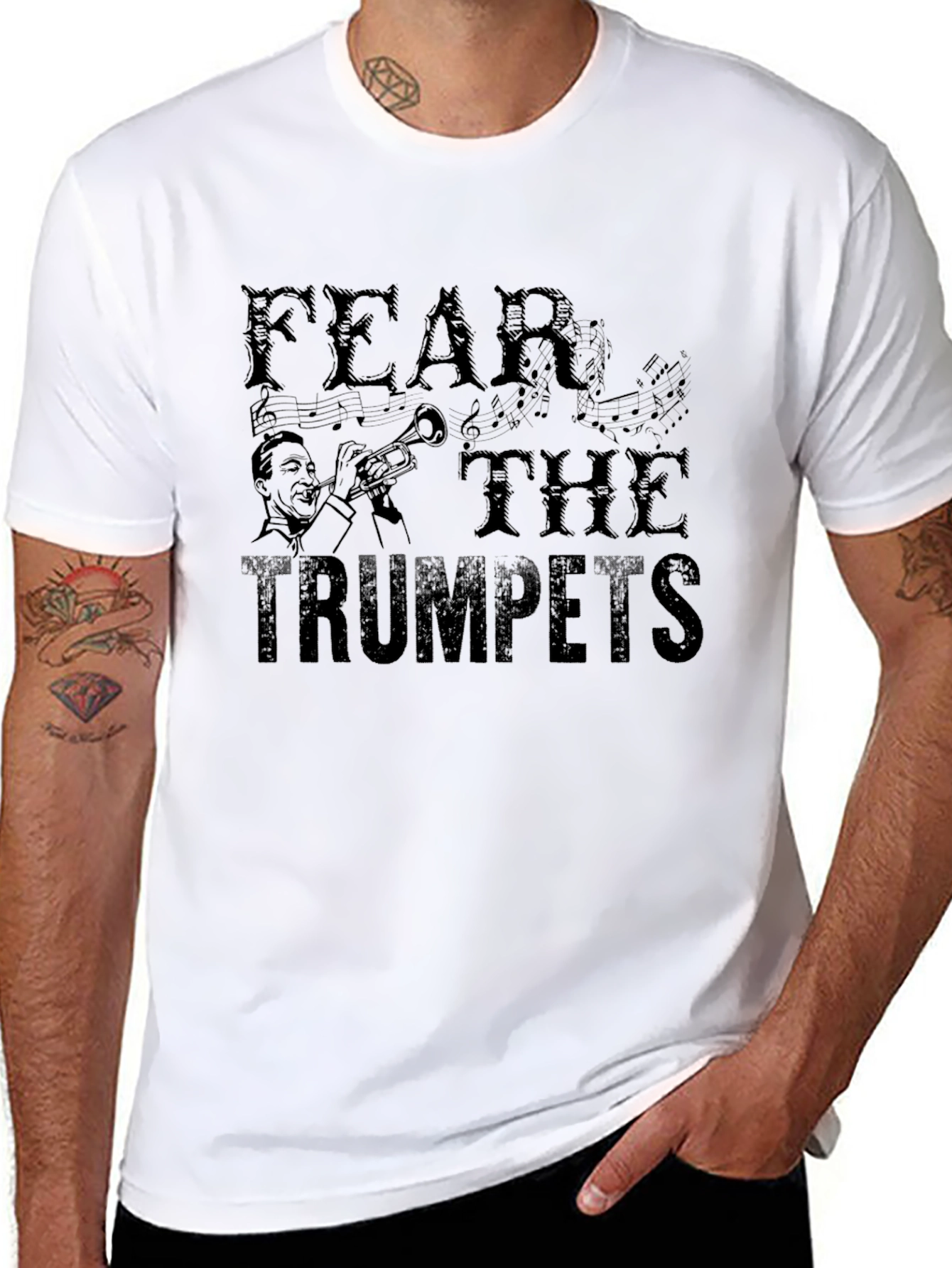 Fear The Trumpets Black T-Shirt Graphic Print