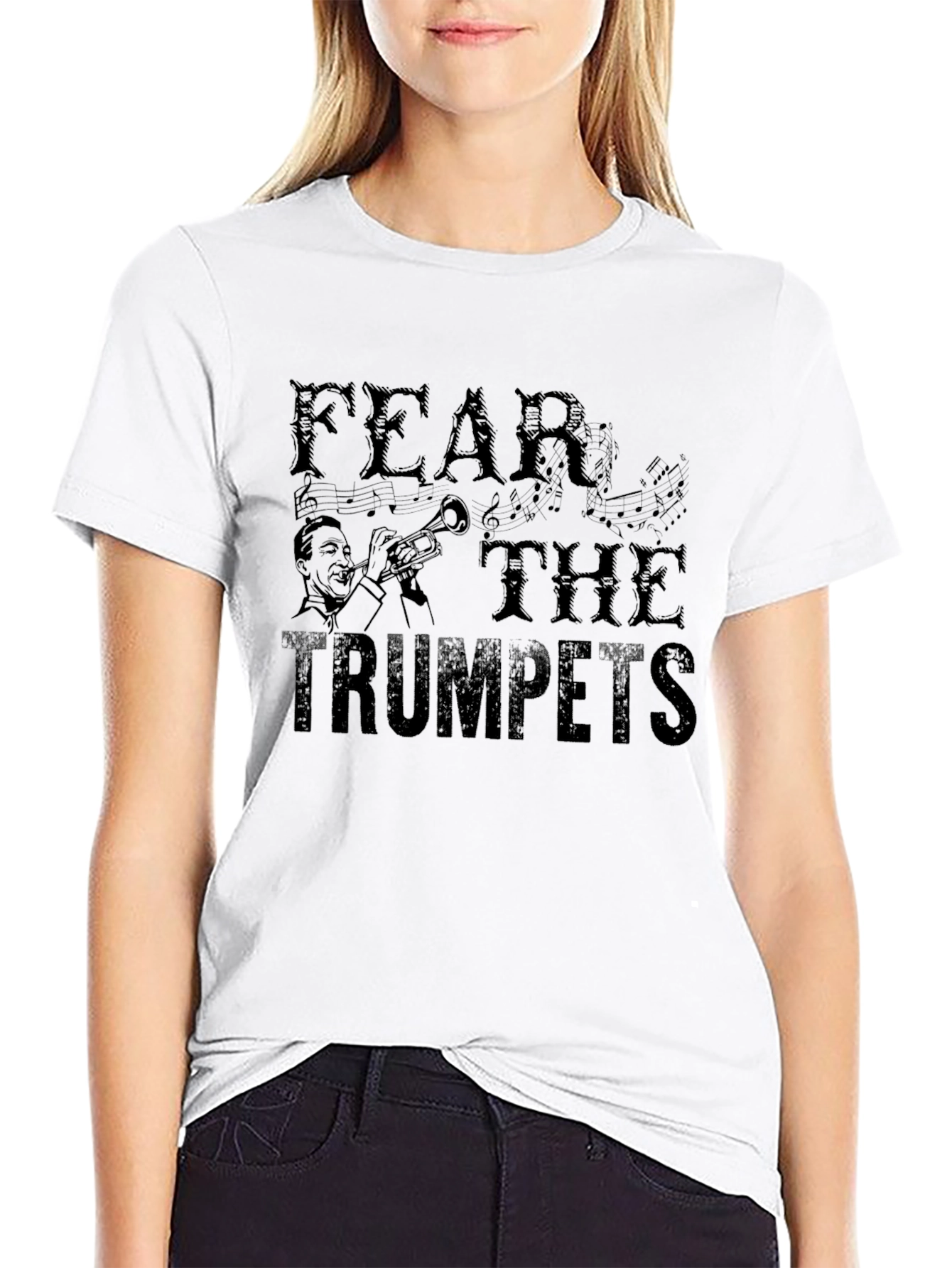 Fear The Trumpets Black T-Shirt Graphic Print