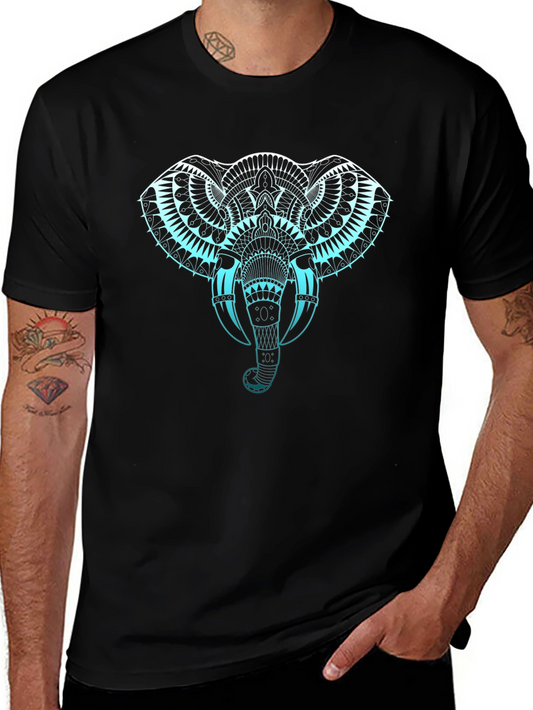 Elephant Graphic Print T-Shirt - Black