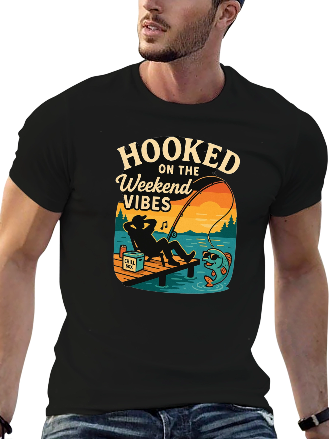 Hooked On The Weekend Vibes Graphic Tee