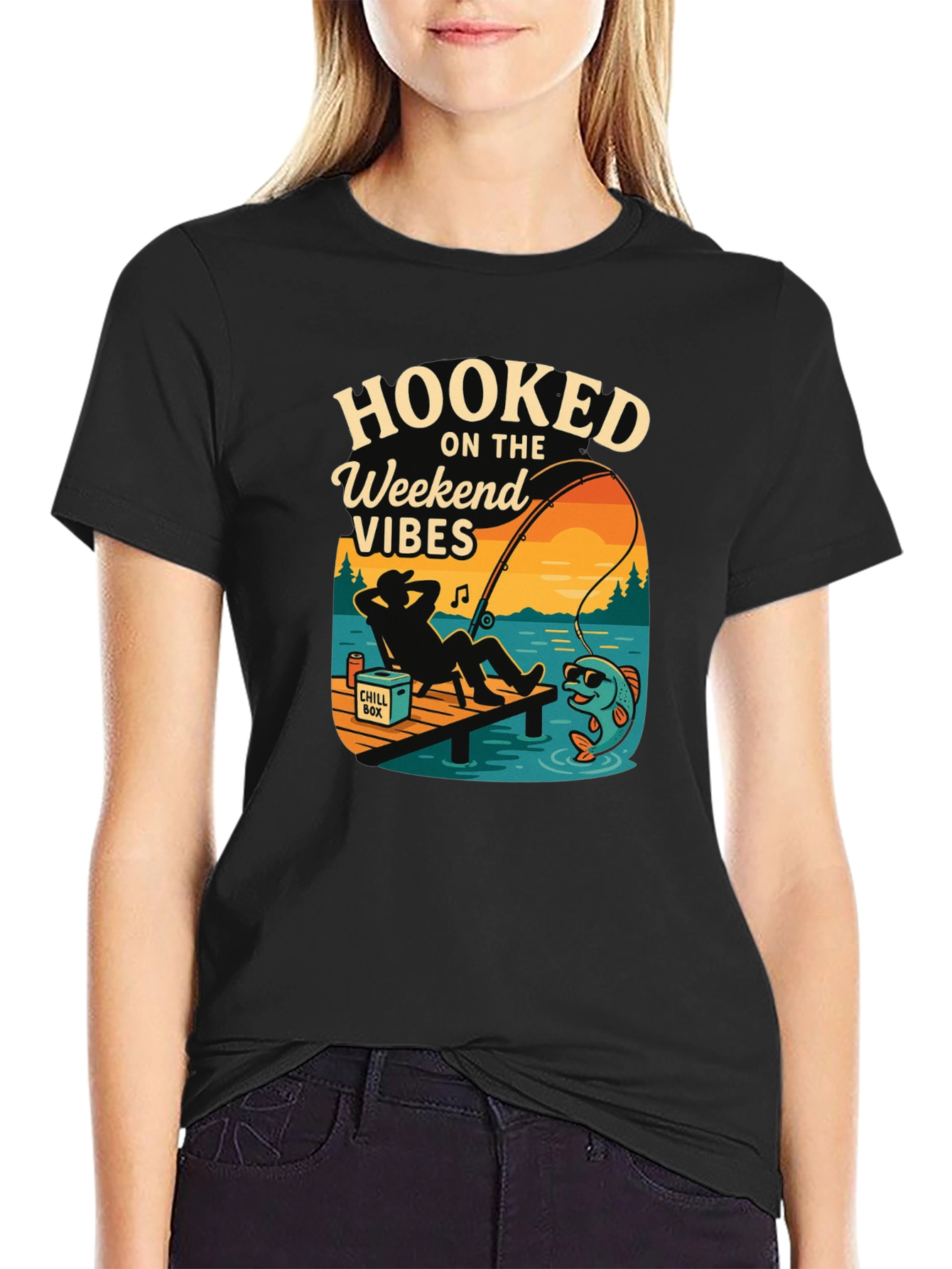 Hooked On The Weekend Vibes Graphic Tee