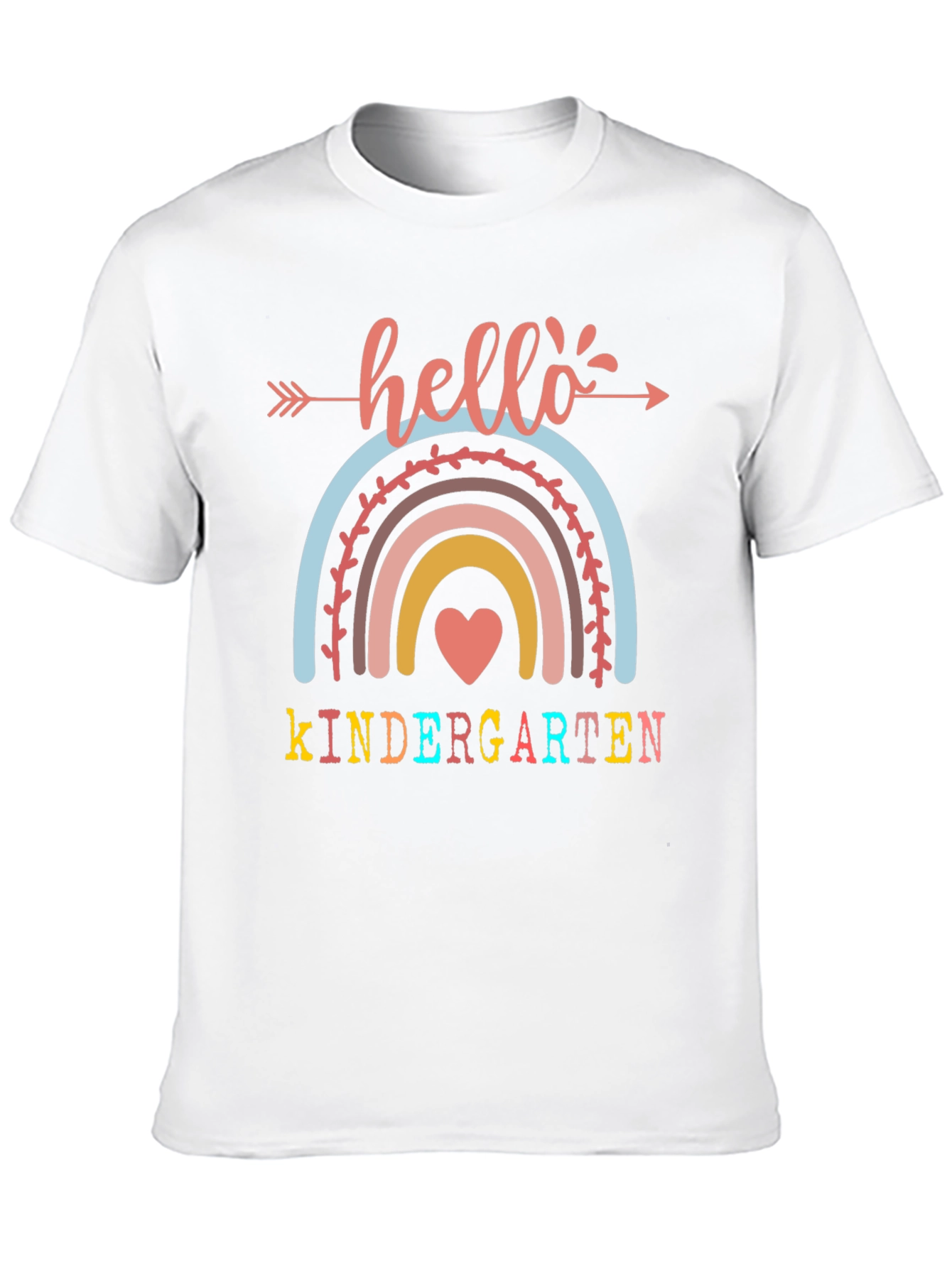 Hello Kindergarten Teacher Shirt Cute Rainbow Tee