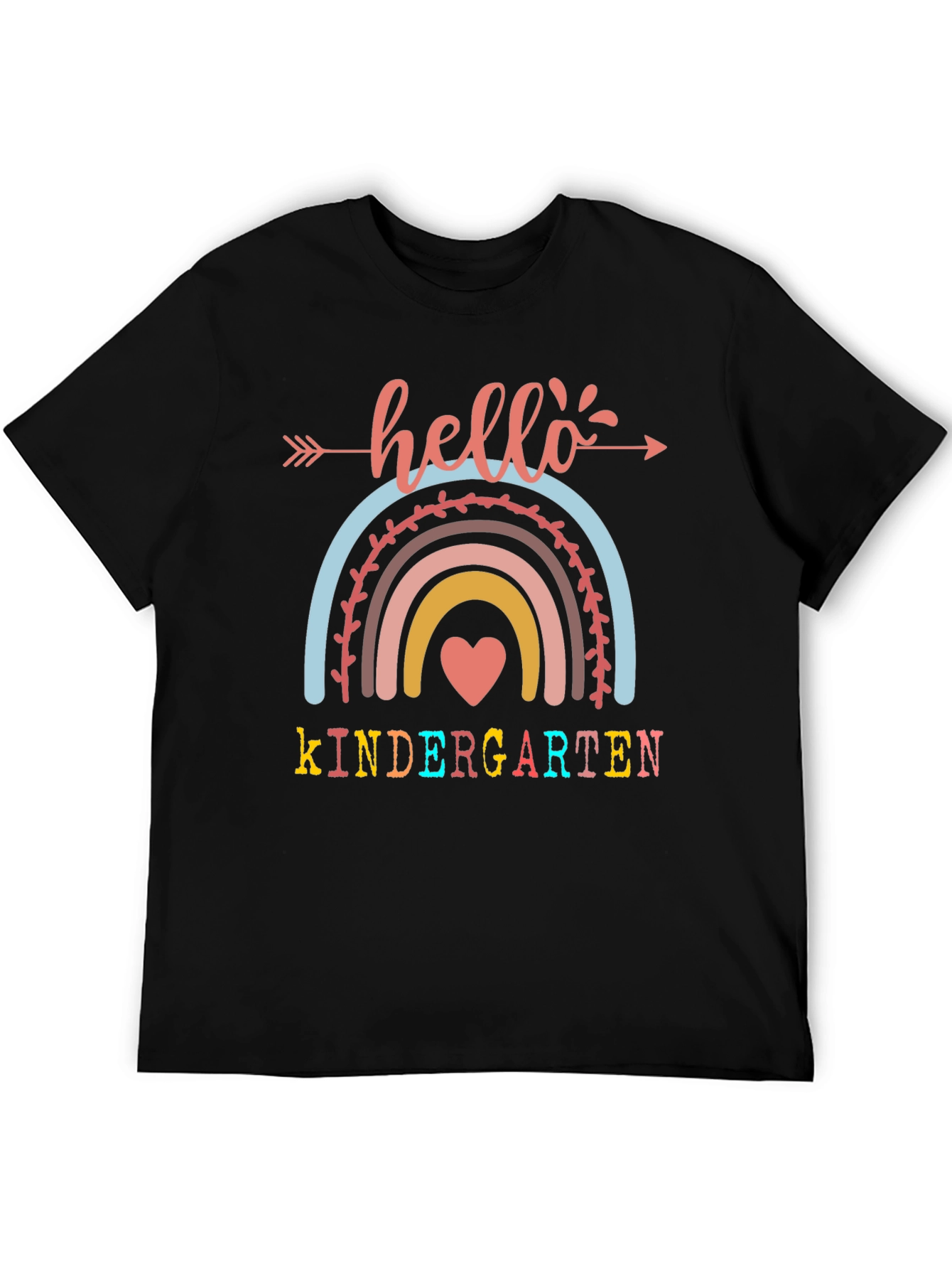 Hello Kindergarten Teacher Shirt Cute Rainbow Tee