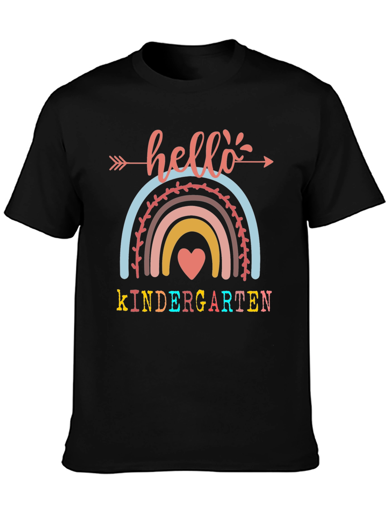 Hello Kindergarten Teacher Shirt Cute Rainbow Tee