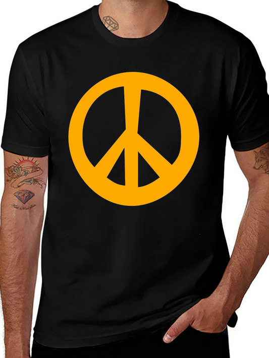 Retro Peace Sign Graphic Tee - Black