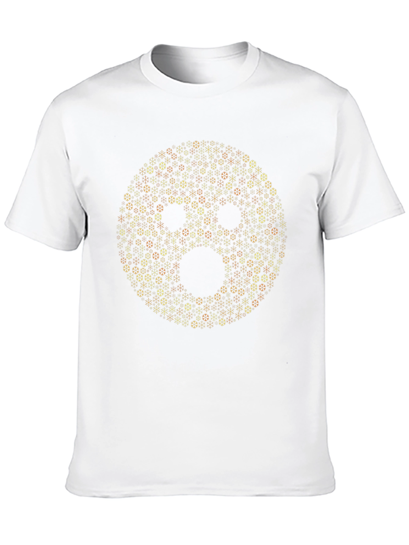 Geometric Smiley Face Graphic Tee - Black Cotton T-Shirt