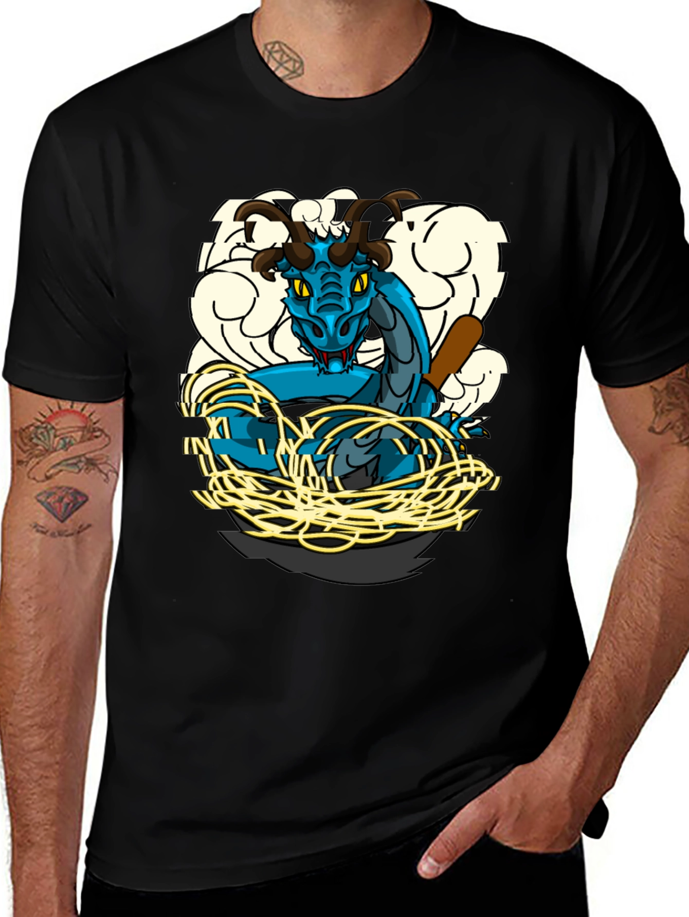 Dragon & Baseball Bat Graphic T-Shirt