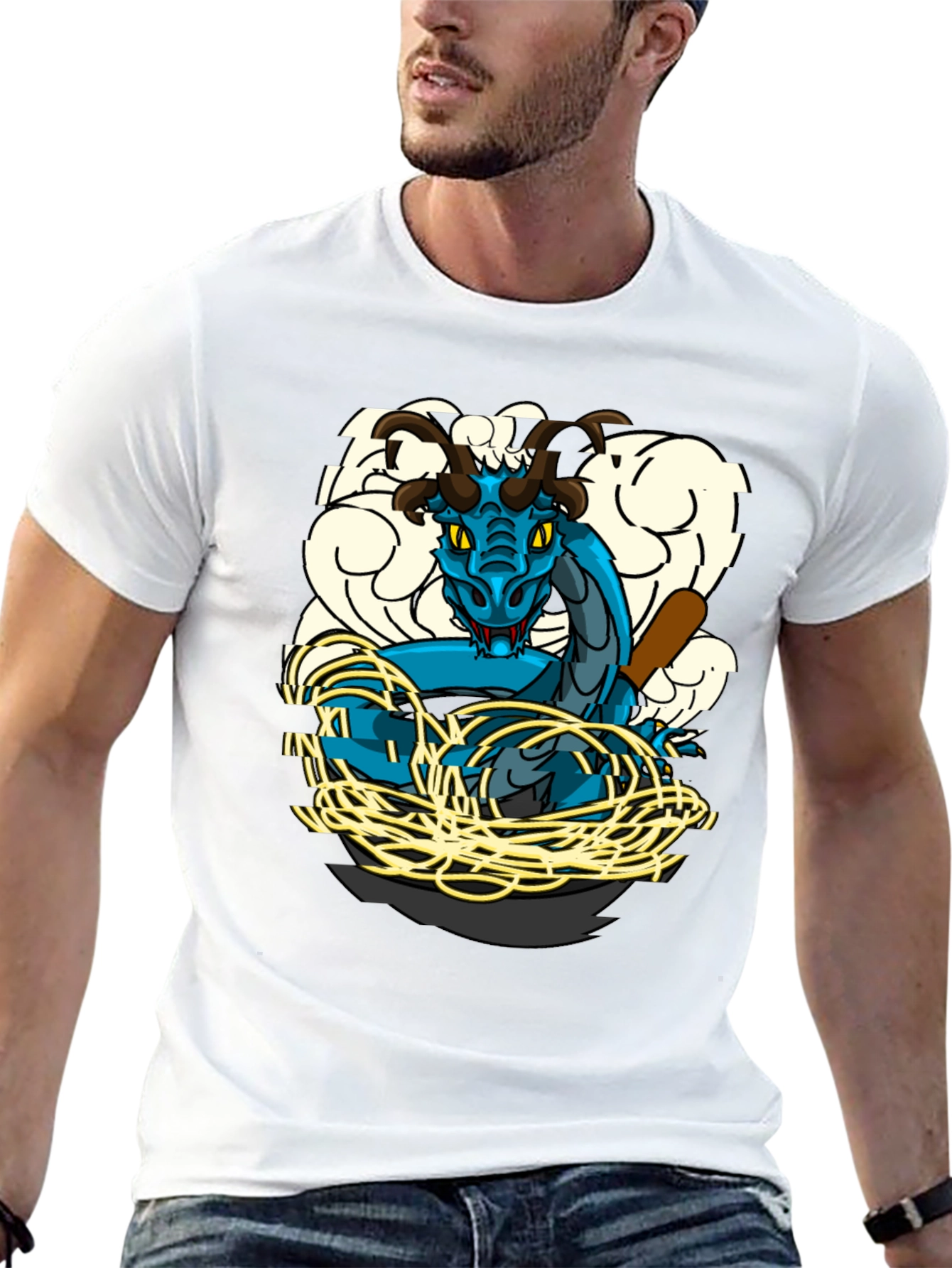 Dragon & Baseball Bat Graphic T-Shirt