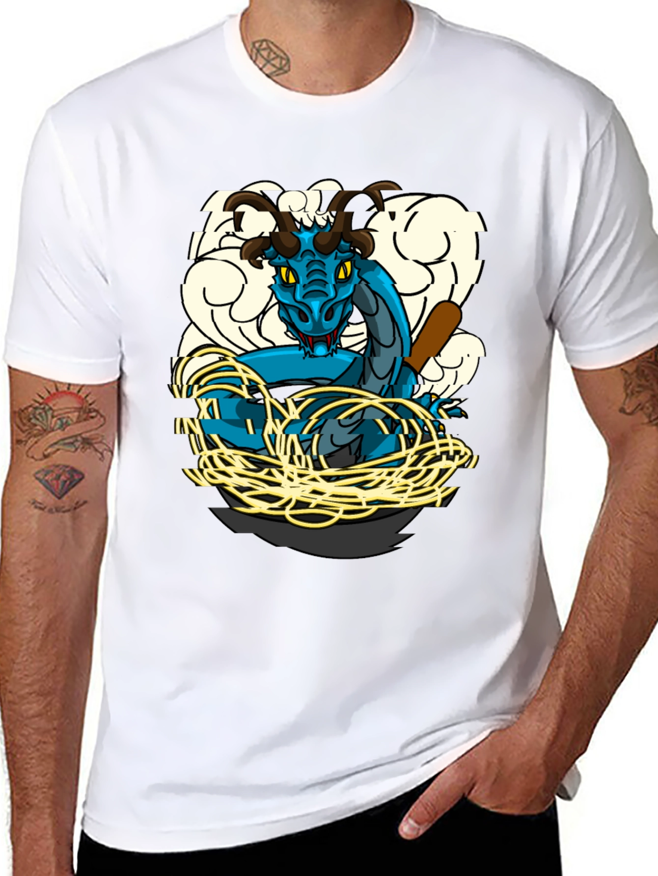 Dragon & Baseball Bat Graphic T-Shirt