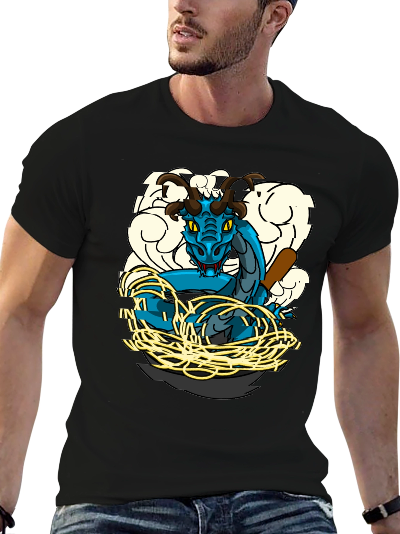 Dragon & Baseball Bat Graphic T-Shirt