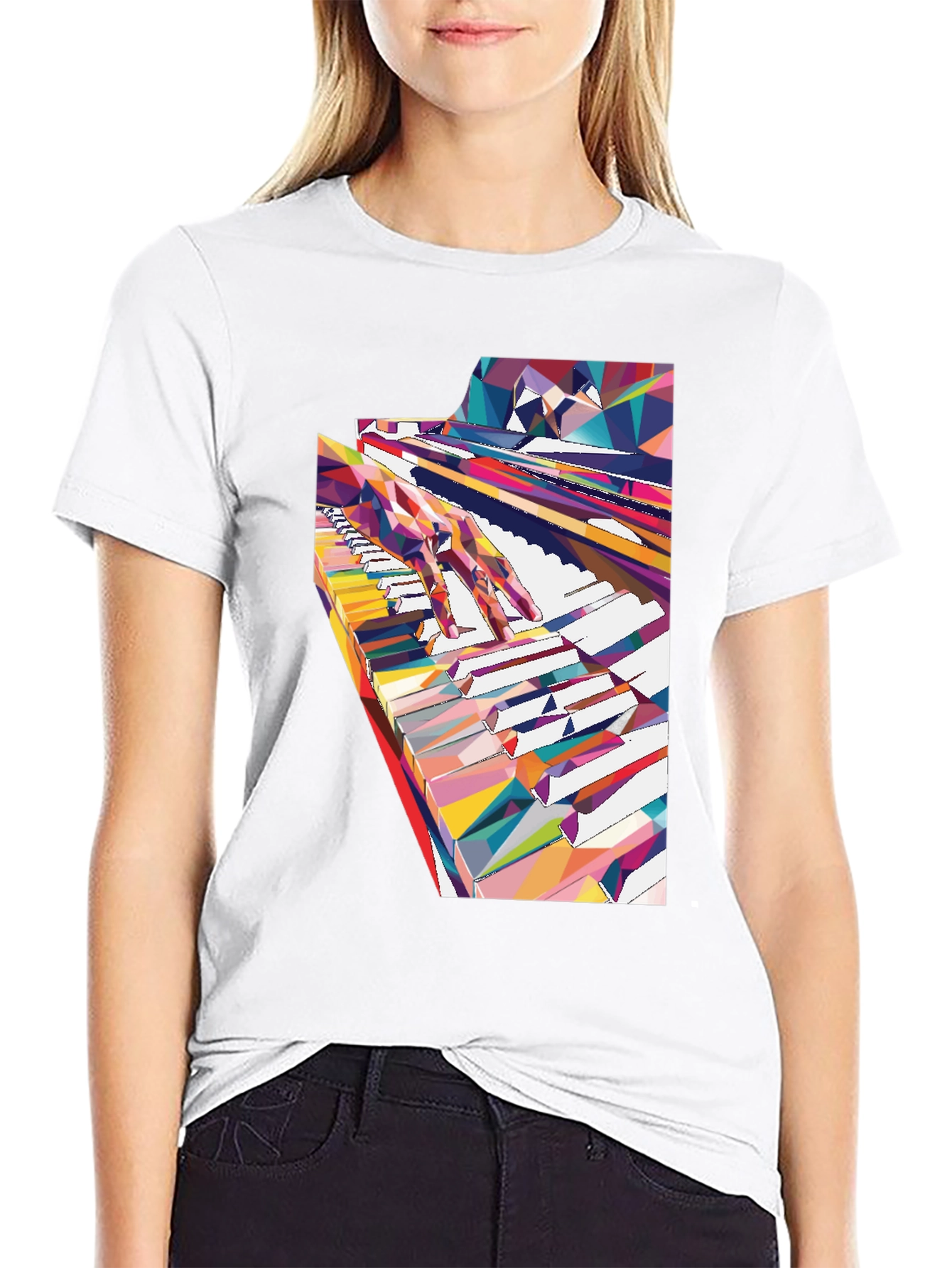Abstract Piano Keys Graphic Tee - Music Lover Shirt