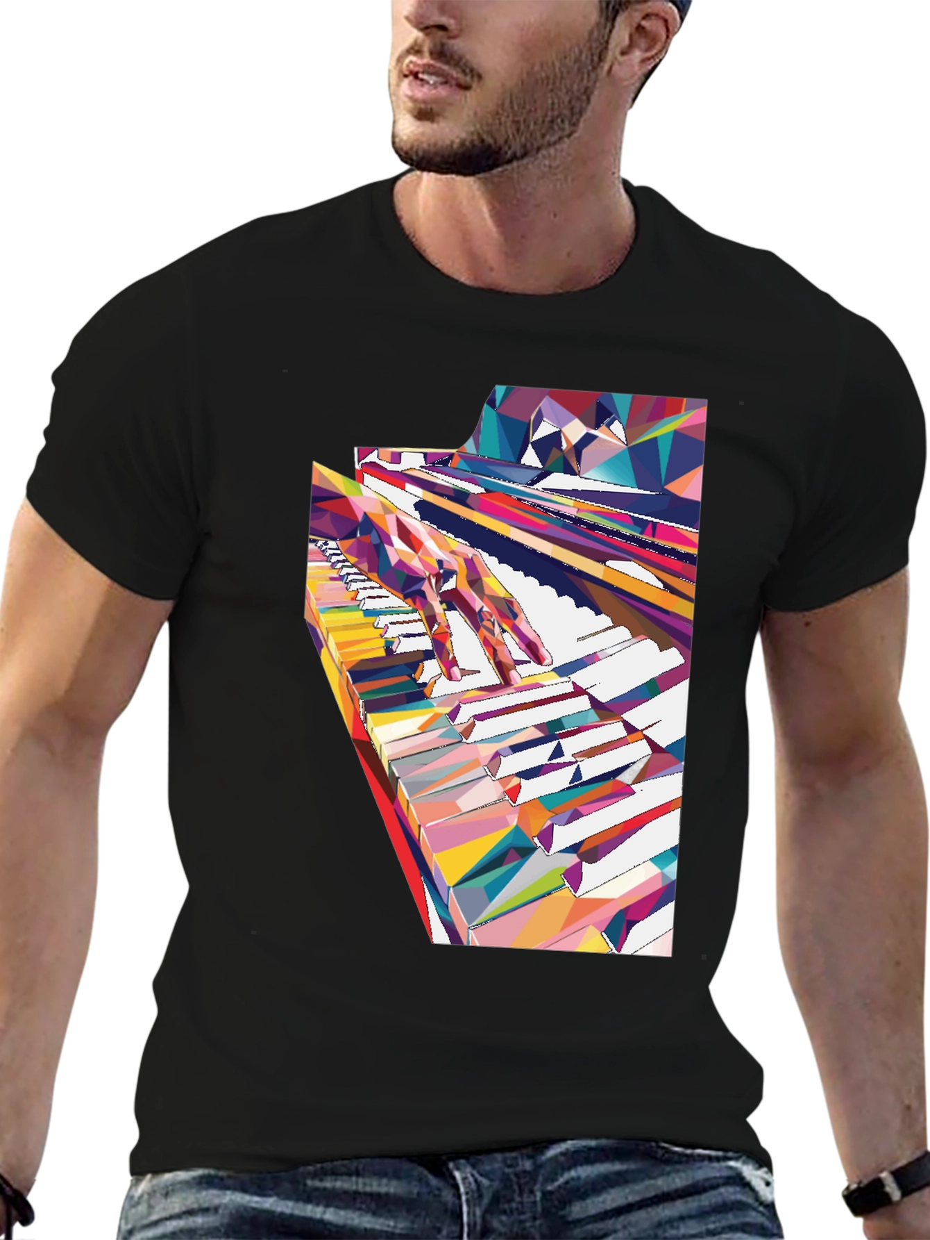 Abstract Piano Keys Graphic Tee - Music Lover Shirt