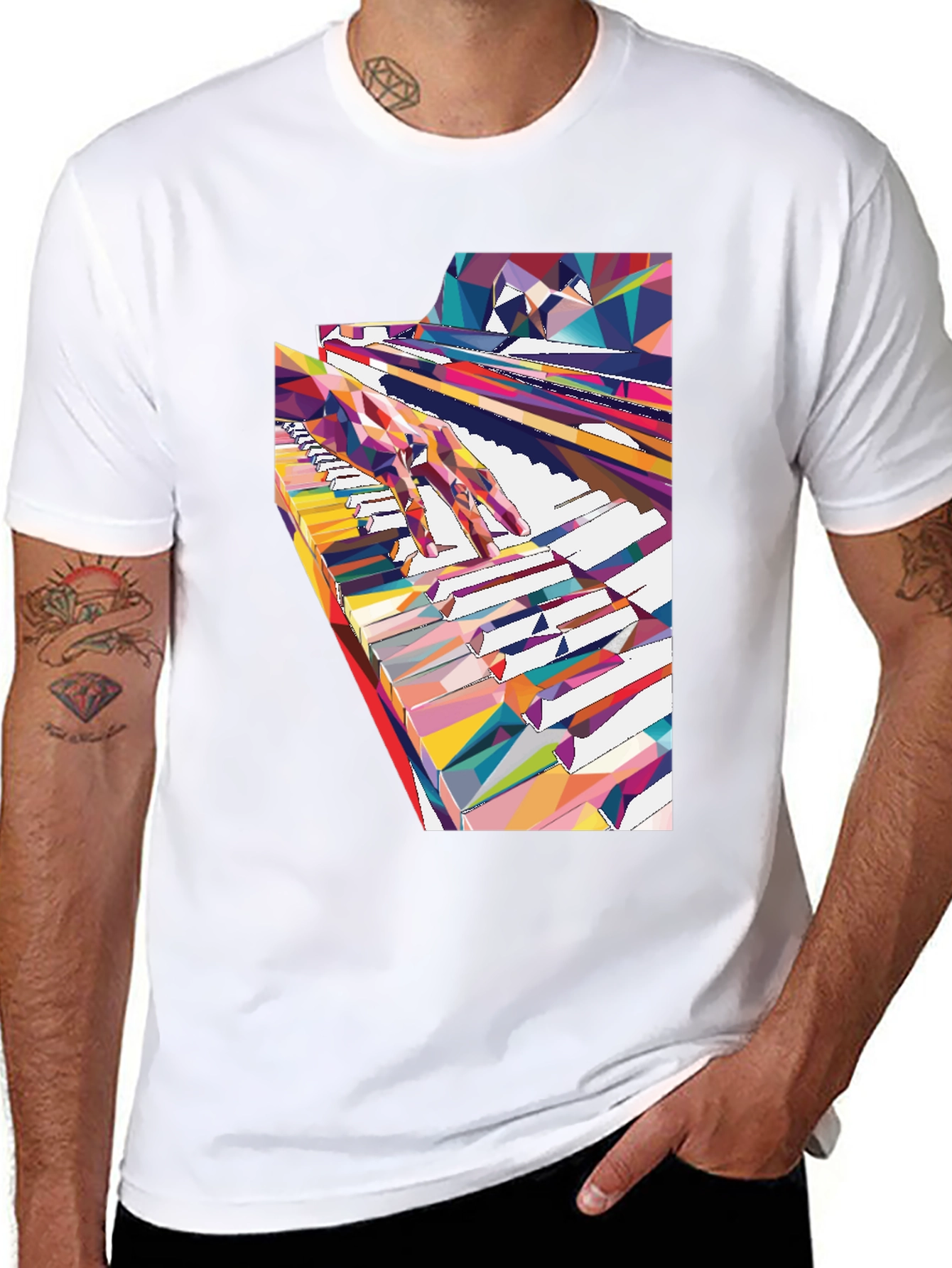 Abstract Piano Keys Graphic Tee - Music Lover Shirt