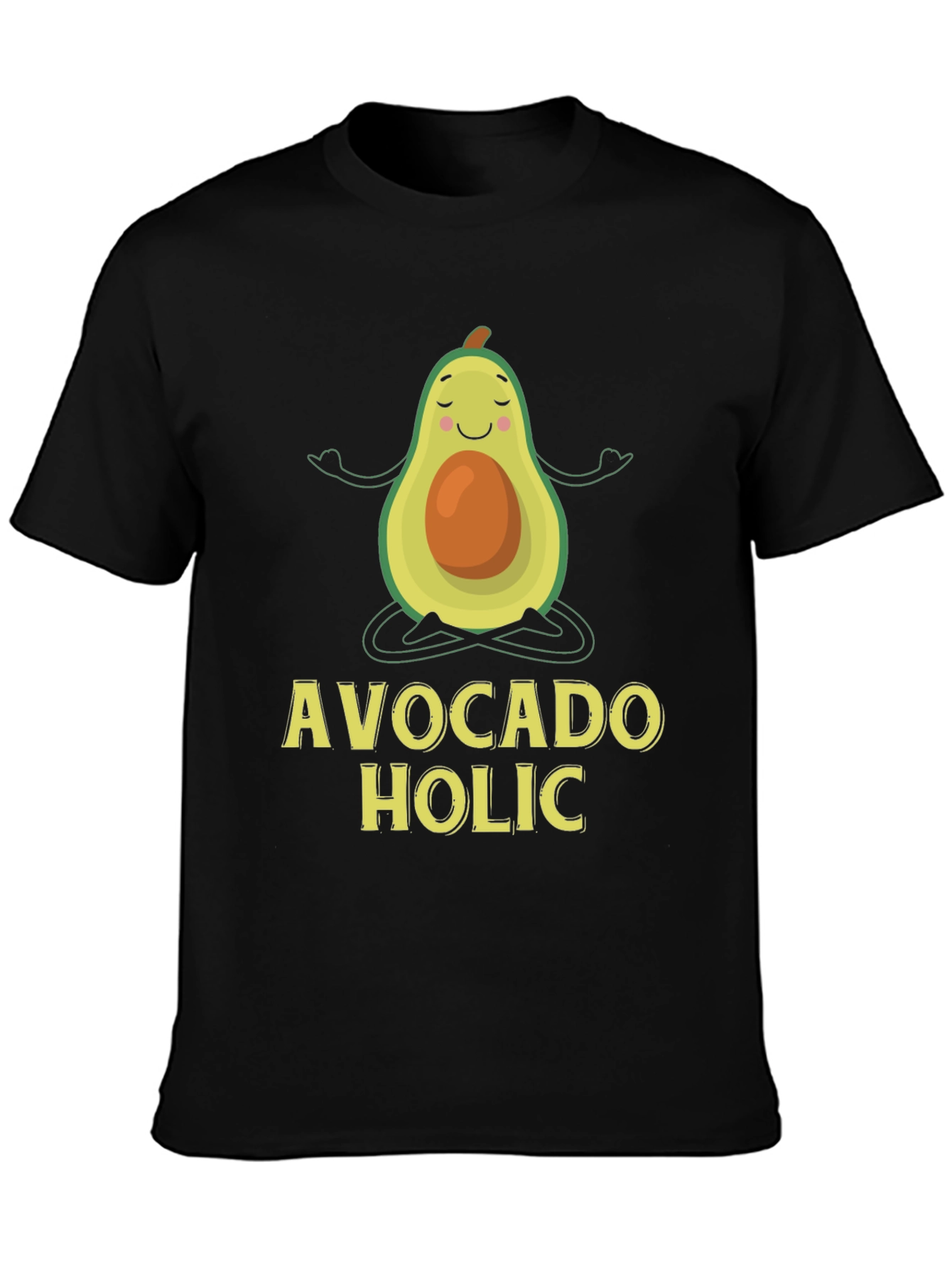 Avocado Holic T-Shirt - Yoga Cartoon Graphic Tee